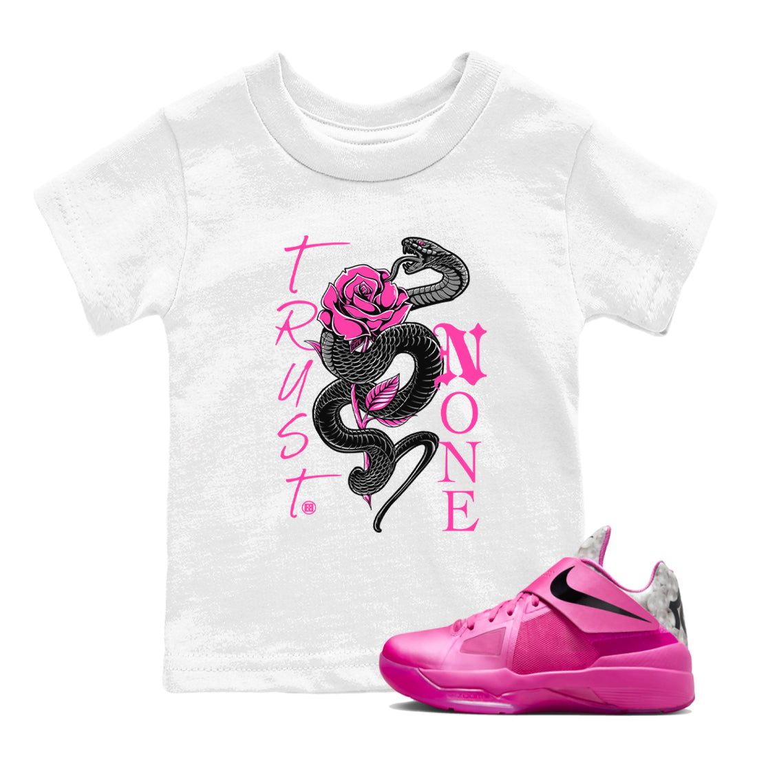 Nike KD 4 Retro Aunt Pearl shirts to match jordans Trust None sneaker match tees Nike KD 4 Aunt Pearl match shoes to clothes Drip Gear Zone Youth Baby White 1 tee