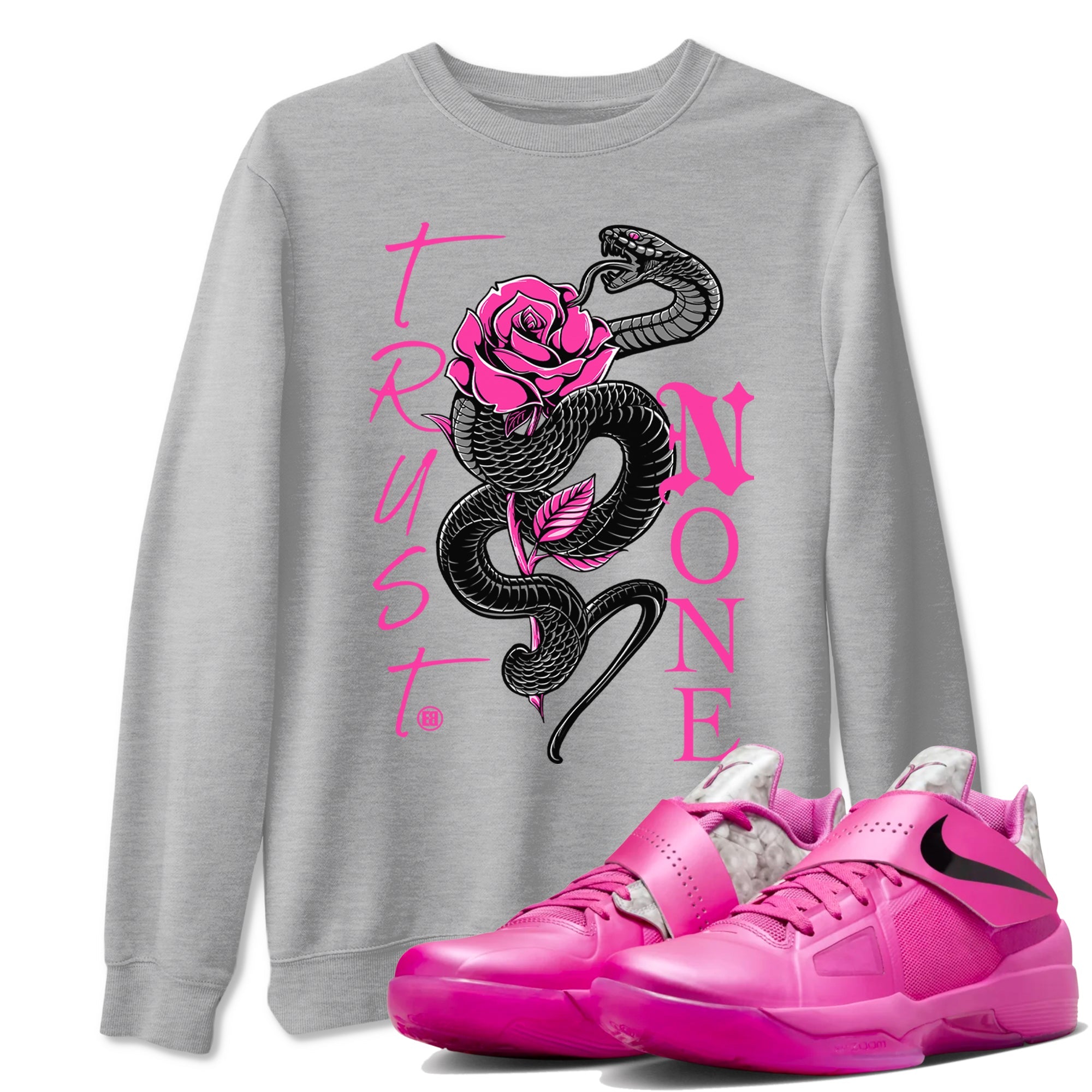 Nike KD 4 Retro Aunt Pearl shirts to match jordans Trust None sneaker match tees Nike KD 4 Aunt Pearl match shoes to clothes Drip Gear Zone unisex cotton Heather Grey 1 shirts