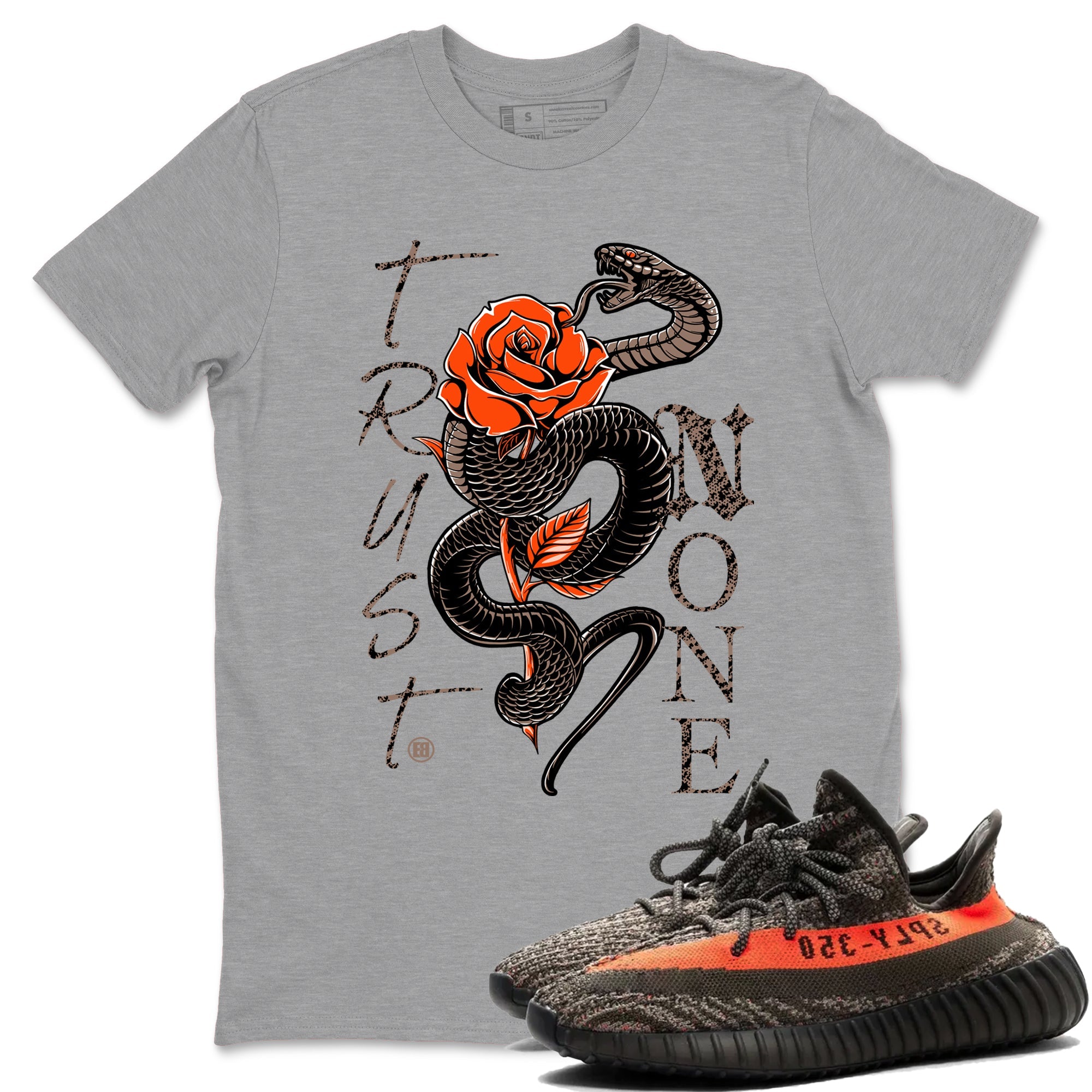 Yeezy 350 Carbon Beluga shirts to match jordans Trust None sneaker match tees Yeezy 350 Carbon Beluga match shoes to clothes Drip Gear Zone unisex cotton Heather Grey 1 shirts