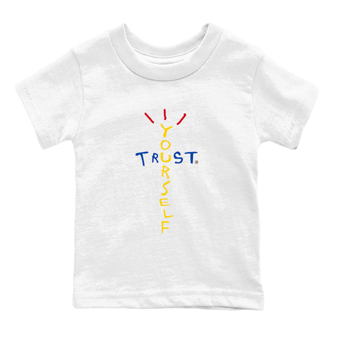 1s Travis Scott Canary shirt to match jordans Trust Yourself sneaker tees Air Jordan 1 Travis Scott Canary Drip Gear Zone baby toddler White 2 cotton Shirt
