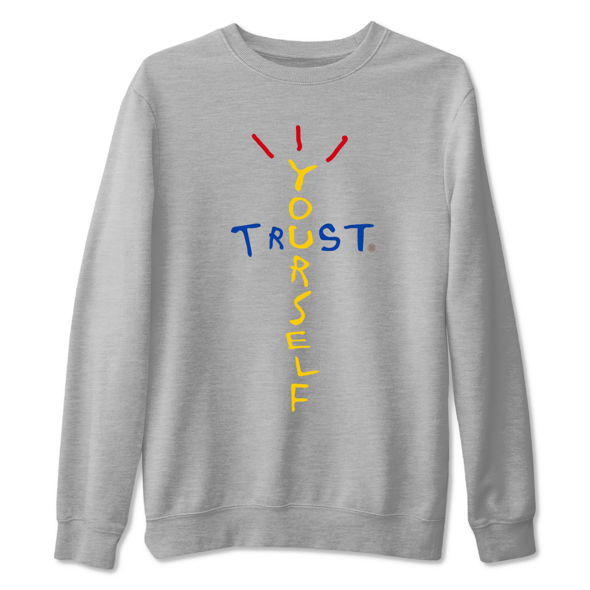 1s Travis Scott Canary shirt to match jordans Trust Yourself sneaker tees Air Jordan 1 Travis Scott Canary Drip Gear Zone unisex cotton Heather Grey 2 crew neck shirt