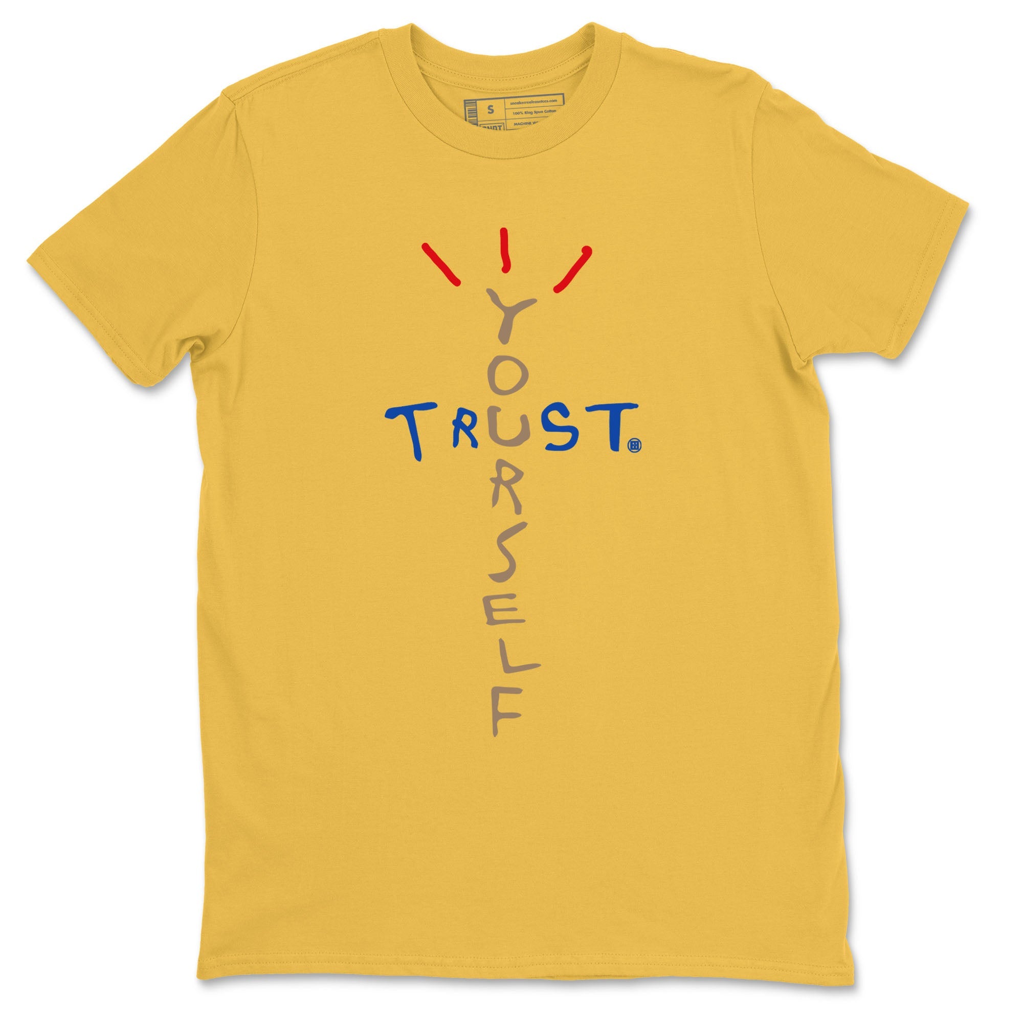 1s Travis Scott Canary shirt to match jordans Trust Yourself sneaker tees Air Jordan 1 Travis Scott Canary Drip Gear Zone unisex cotton Daisy 2 crew neck shirt