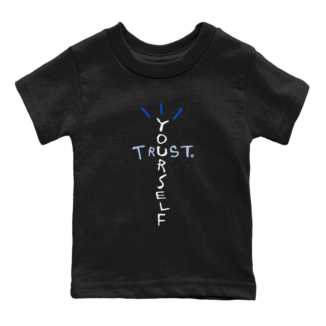 11s Black and Varsity Royal shirt to match jordans Trust Yourself sneaker tees AJ11 Black and Varsity Royal Drip Gear Zone baby toddler Black 2 cotton Shirt