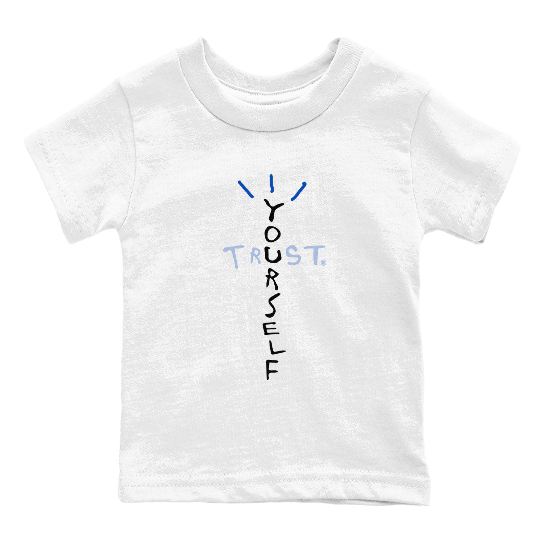 11s Black and Varsity Royal shirt to match jordans Trust Yourself sneaker tees AJ11 Black and Varsity Royal Drip Gear Zone baby toddler White 2 cotton Shirt