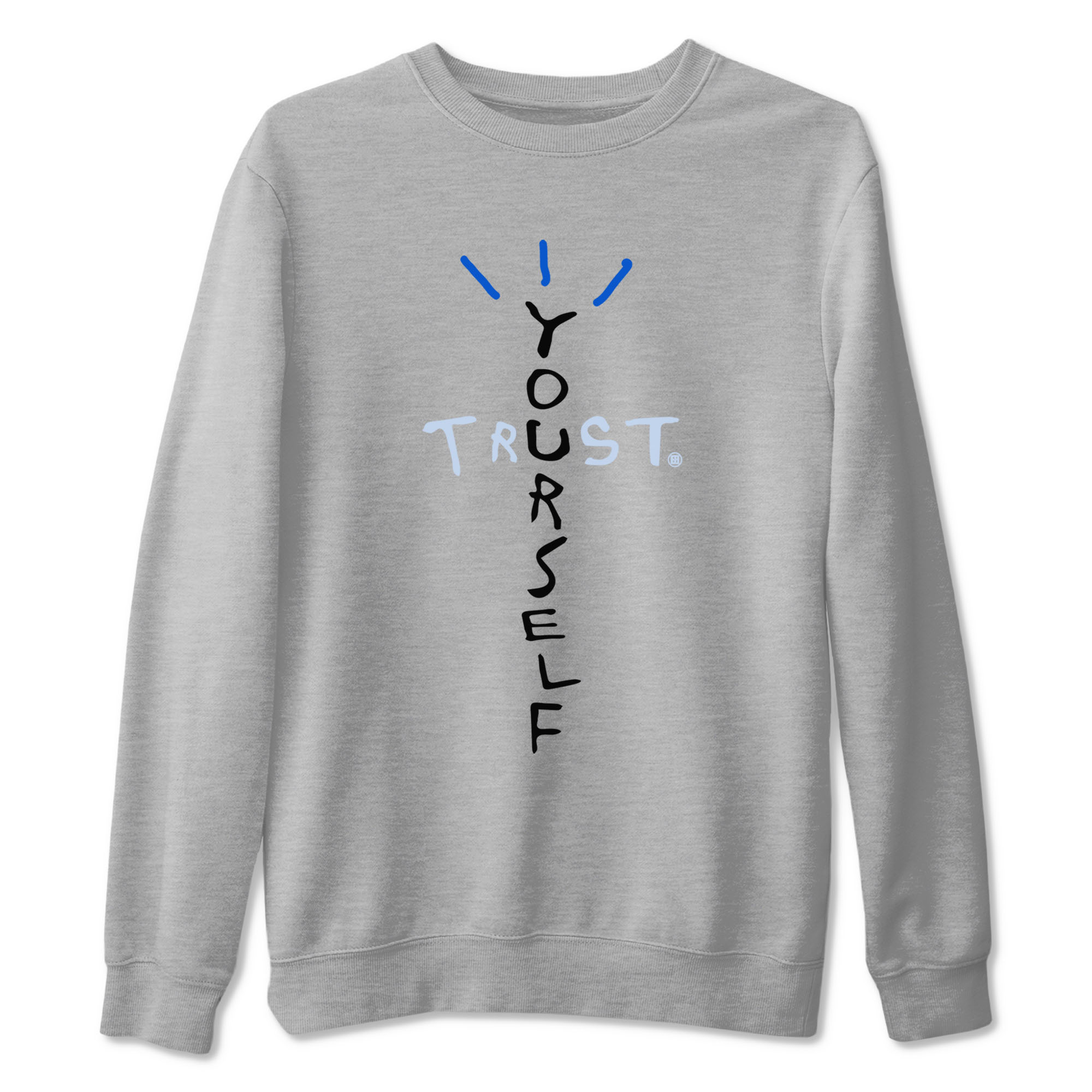 11s Black and Varsity Royal shirt to match jordans Trust Yourself sneaker tees AJ11 Black and Varsity Royal Drip Gear Zone unisex cotton Heather Grey 2 crew neck shirt