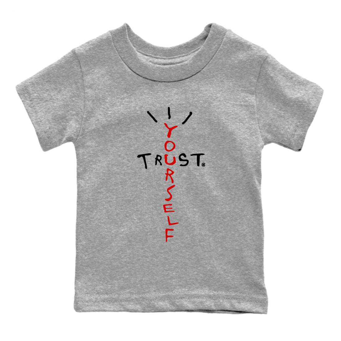 11s Bred Velvet shirts to match jordans Trust Yourself sneaker match tees Air Jordan 11 Bred Velvet match shoes to clothes Drip Gear Zone Youth Baby Heather Grey 2 tee