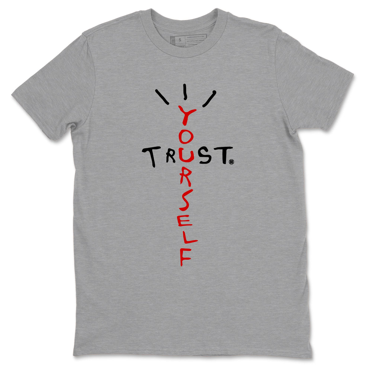 11s Bred Velvet shirts to match jordans Trust Yourself sneaker match tees Air Jordan 11 Bred Velvet match shoes to clothes Drip Gear Zone unisex cotton Heather Grey 2 shirts