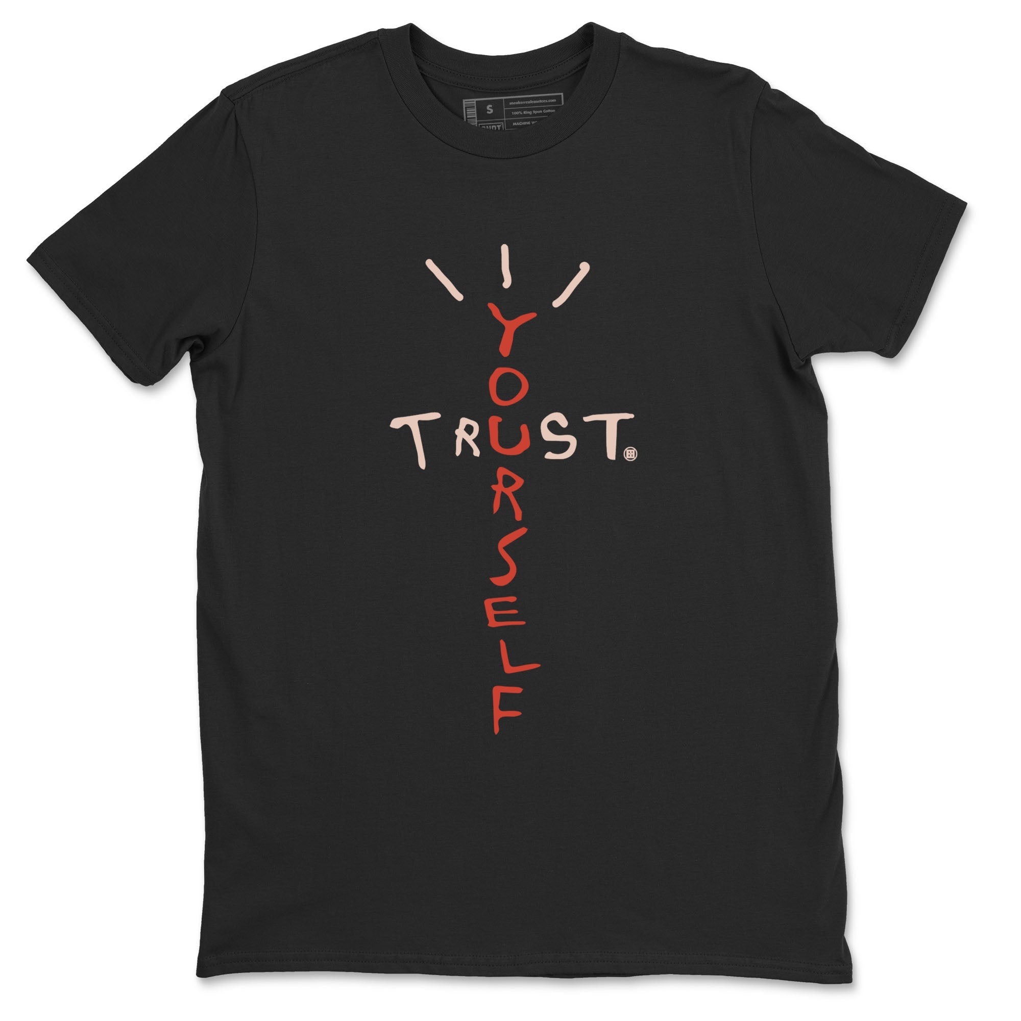 Air Jordan 13 Dune Red shirts to match jordans Trust Yourself sneaker match tees Air Jordan 13 Dune Red Drip Gear Zone streetwear brand Black 2 unisex cotton tee