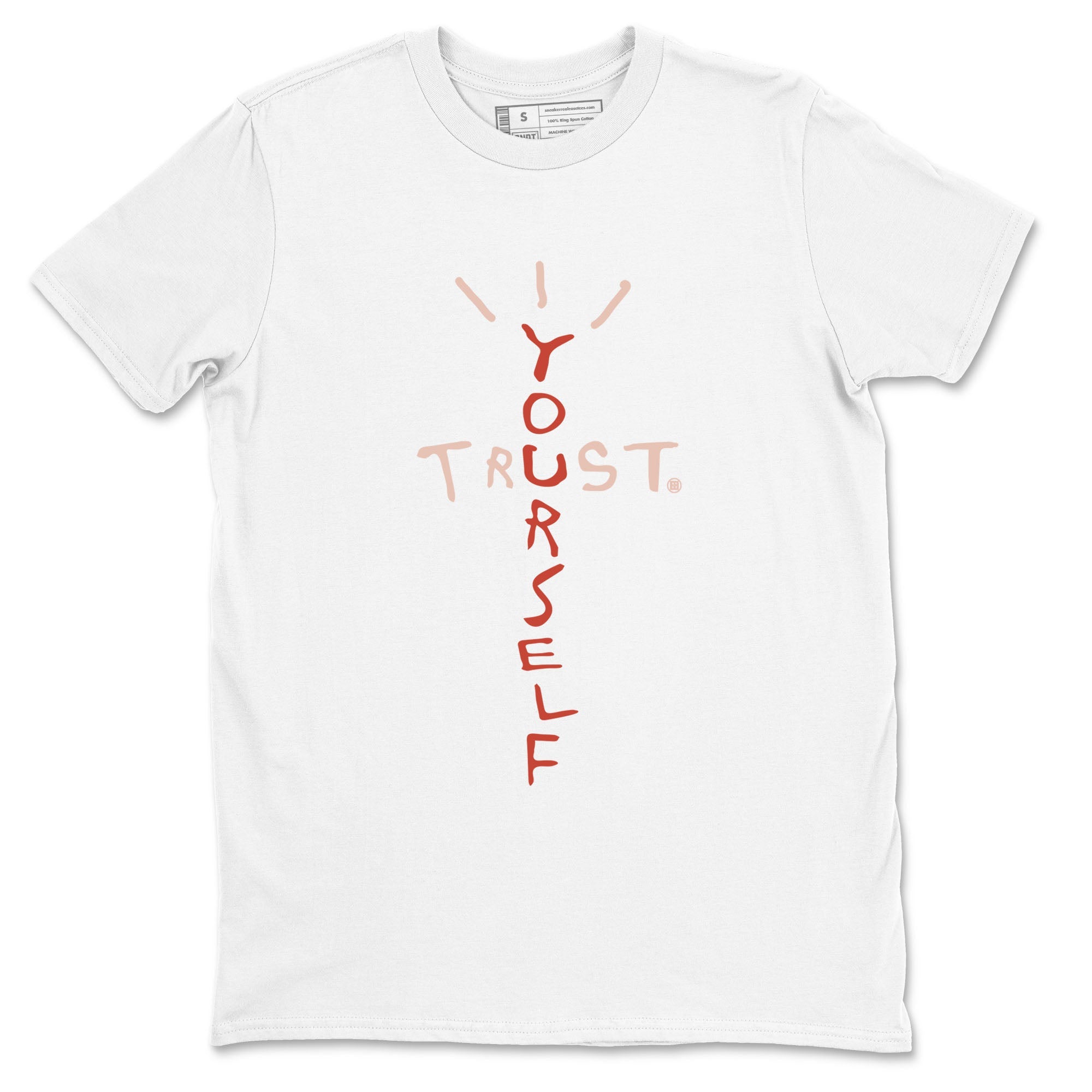 Air Jordan 13 Dune Red shirts to match jordans Trust Yourself sneaker match tees Air Jordan 13 Dune Red Drip Gear Zone streetwear brand White 2 unisex cotton tee