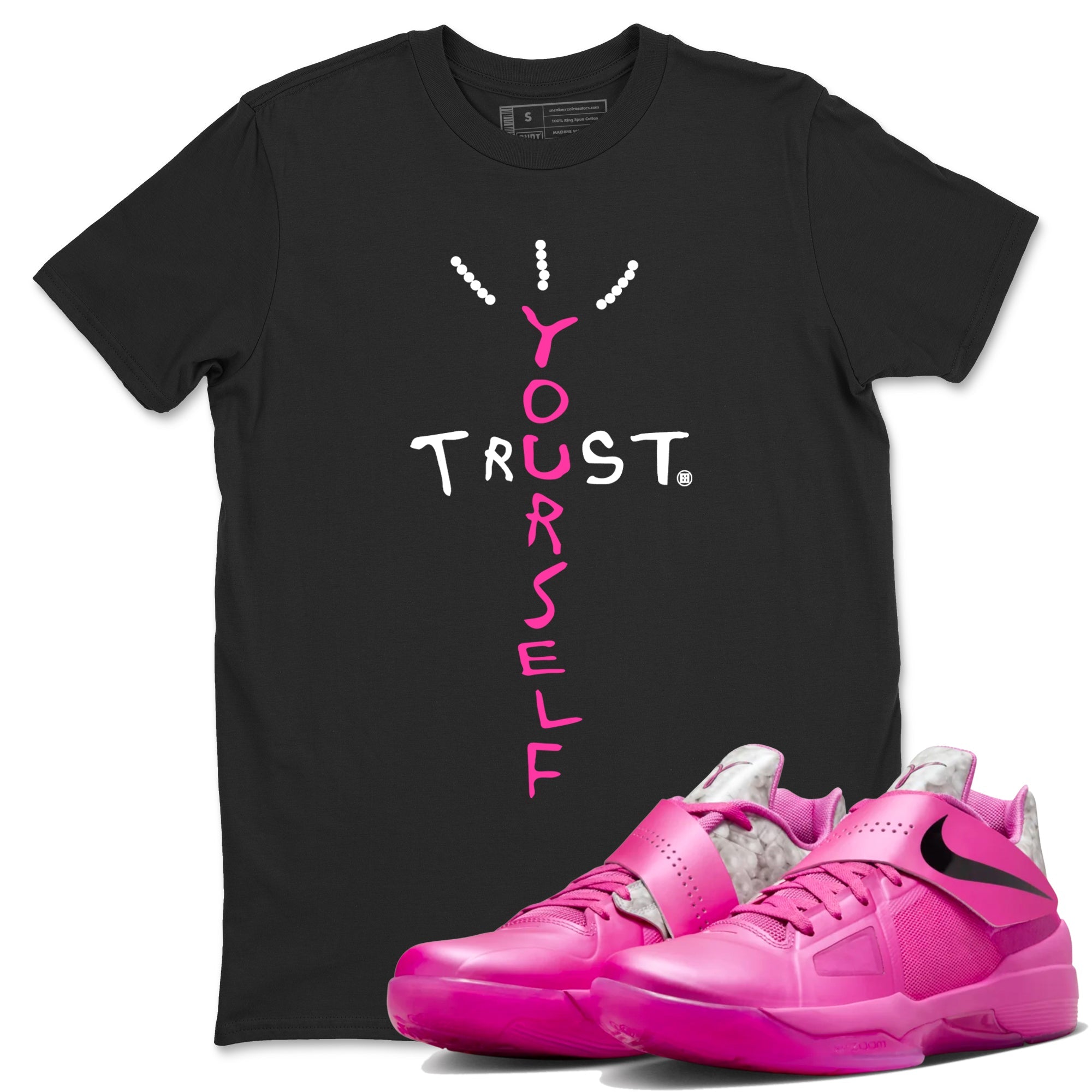 Nike KD 4 Retro Aunt Pearl shirts to match jordans Trust Yourself sneaker match tees Nike KD 4 Aunt Pearl match shoes to clothes Drip Gear Zone unisex cotton Black 1 shirts