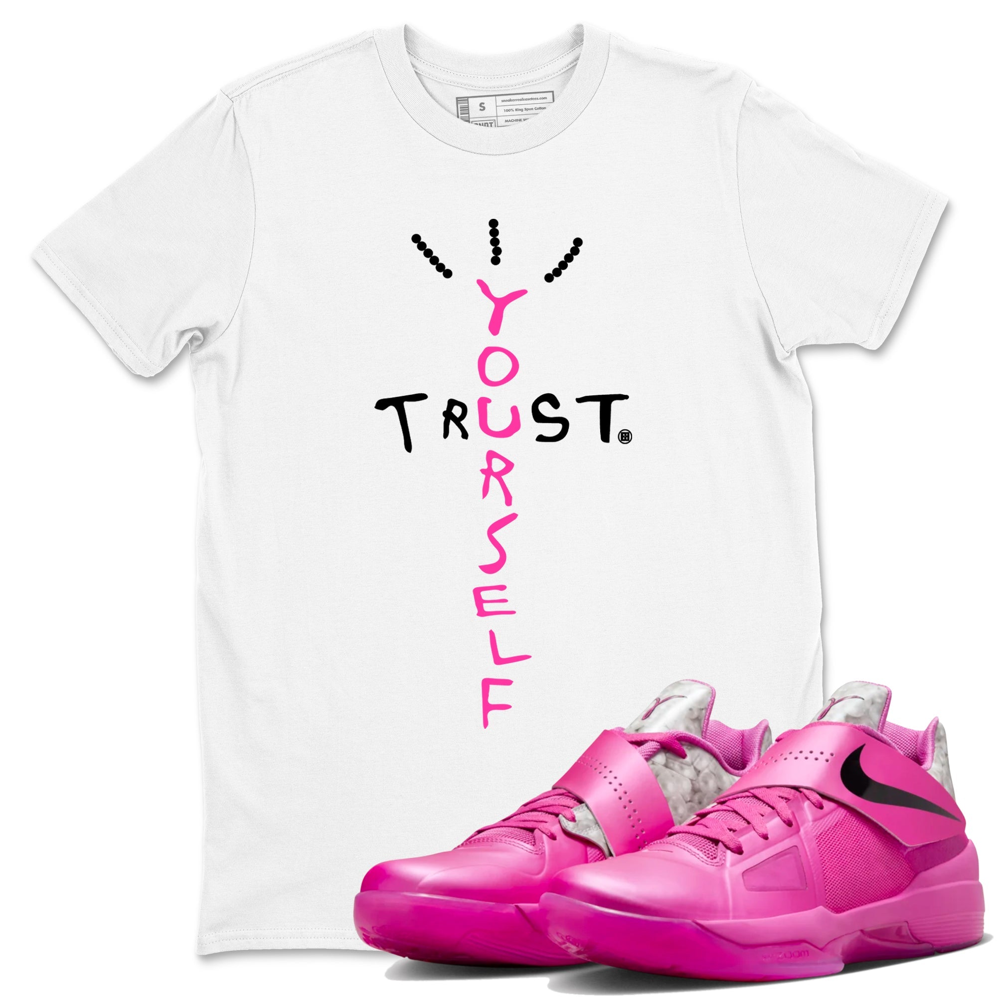 Nike KD 4 Retro Aunt Pearl shirts to match jordans Trust Yourself sneaker match tees Nike KD 4 Aunt Pearl match shoes to clothes Drip Gear Zone unisex cotton White 1 shirts