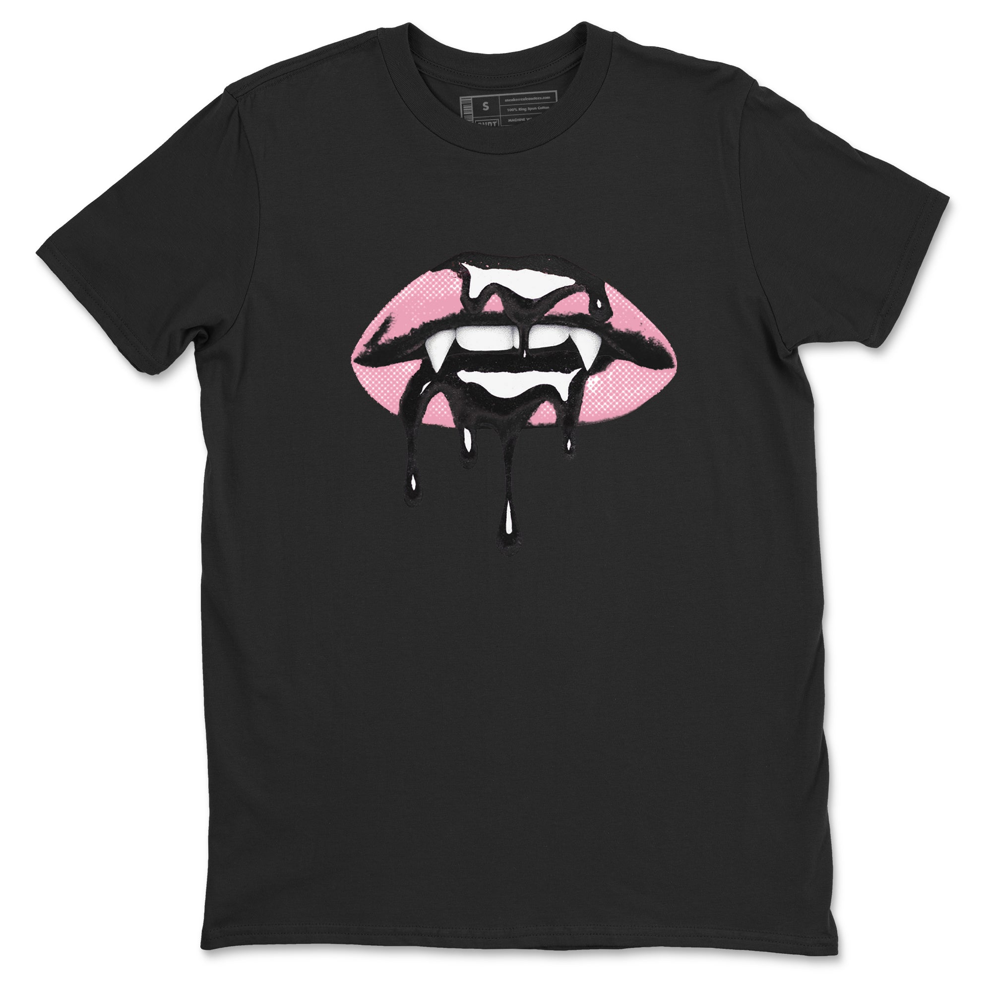 Sneaker Threads Sneaker Tees To Match Air Jordan 5 Medium Soft Pink Shoes Vampire Lips Tee Black 2