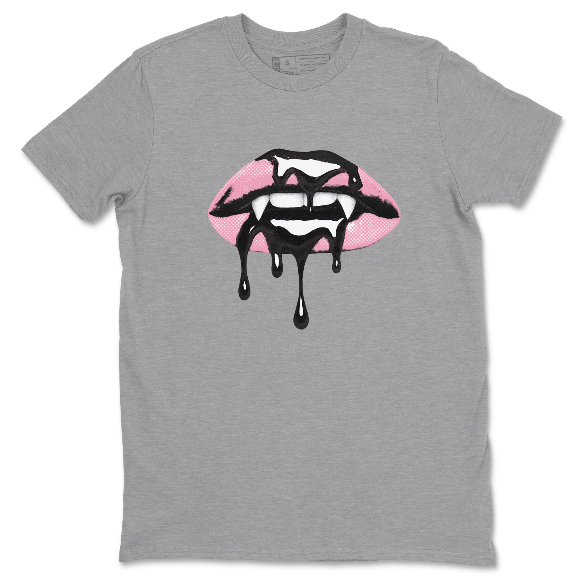 Sneaker Threads Sneaker Tees To Match Air Jordan 5 Medium Soft Pink Shoes Vampire Lips Tee Heather Grey 2