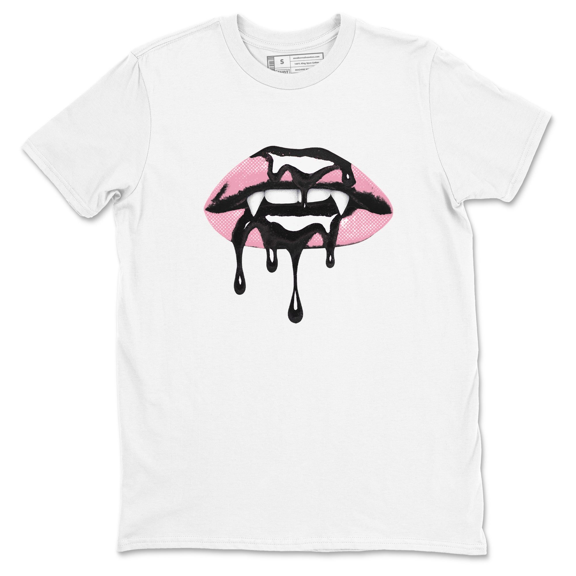 Sneaker Threads Sneaker Tees To Match Air Jordan 5 Medium Soft Pink Shoes Vampire Lips Tee White 2