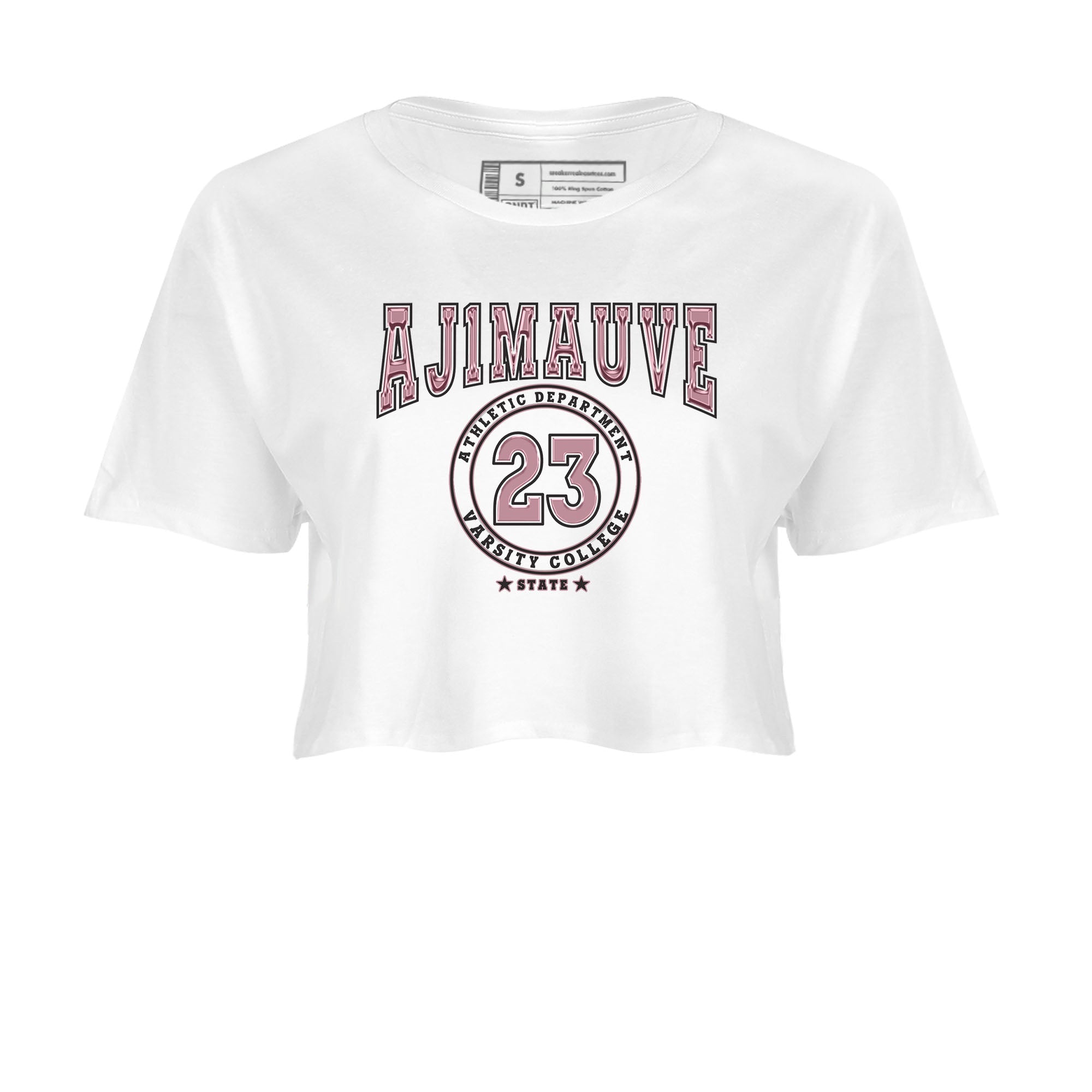 Air Jordan 1 Mauve shirt to match jordans Varsity sneaker tees AJ1 Mauve Drip Gear Zone Sneaker Matching Clothing Brand White 2 Crop T-Shirt