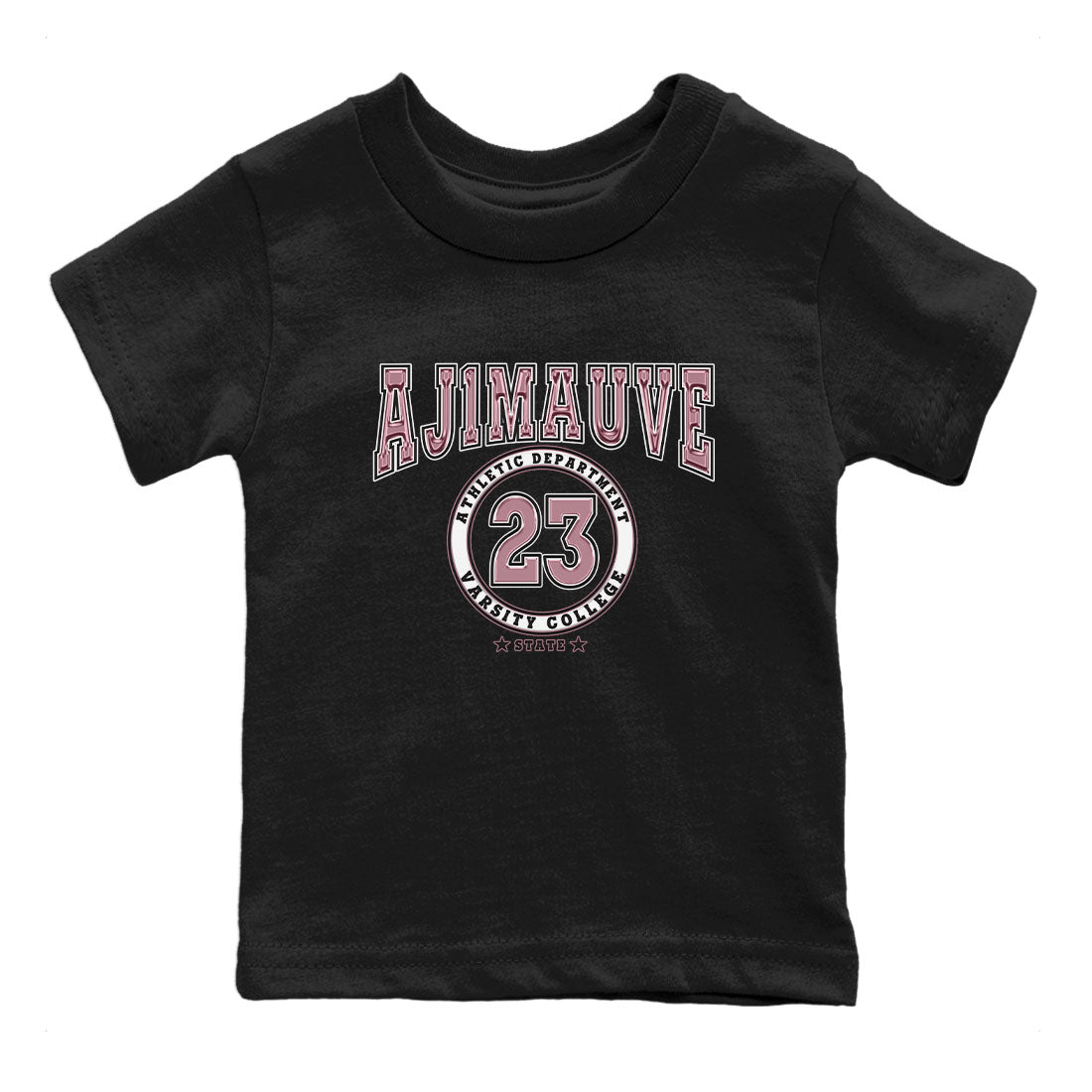 Air Jordan 1 Mauve shirt to match jordans Varsity sneaker tees AJ1 Mauve Drip Gear Zone Sneaker Matching Clothing Brand Baby Toddler Black 2 T-Shirt
