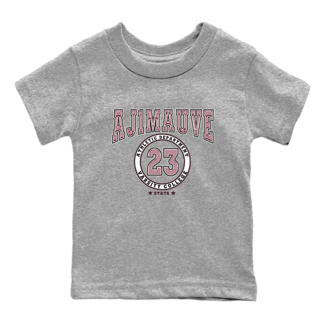Air Jordan 1 Mauve shirt to match jordans Varsity sneaker tees AJ1 Mauve Drip Gear Zone Sneaker Matching Clothing Brand Baby Toddler Heather Grey 2 T-Shirt