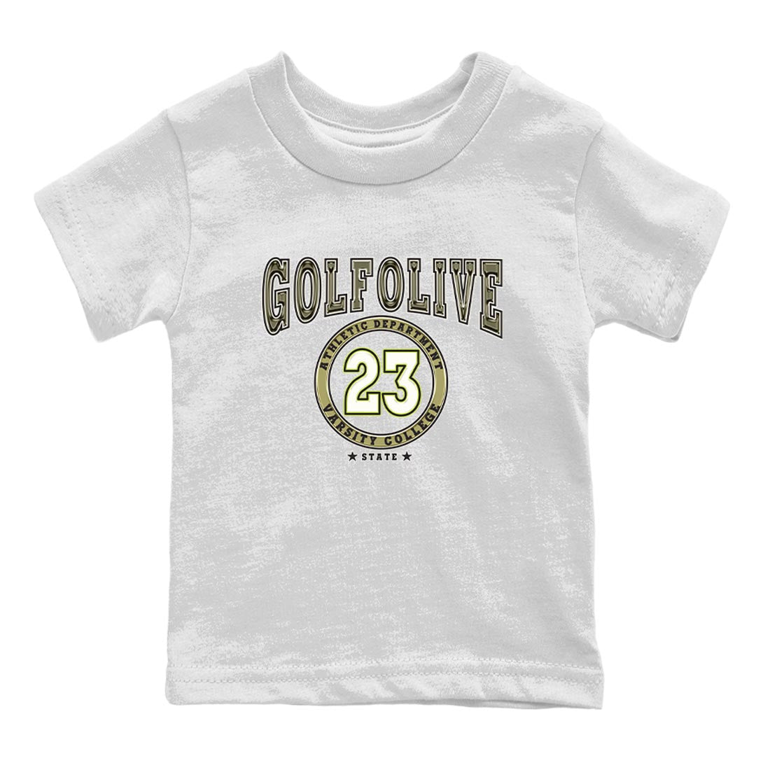 Jordan 1 Low X Travis Scott Golf Olive shirt to match jordans Varsity sneaker release tees Air Jordan 1 Travis Scott Golf Olive Drip Gear Zone Baby Toddler White 2 T-Shirt