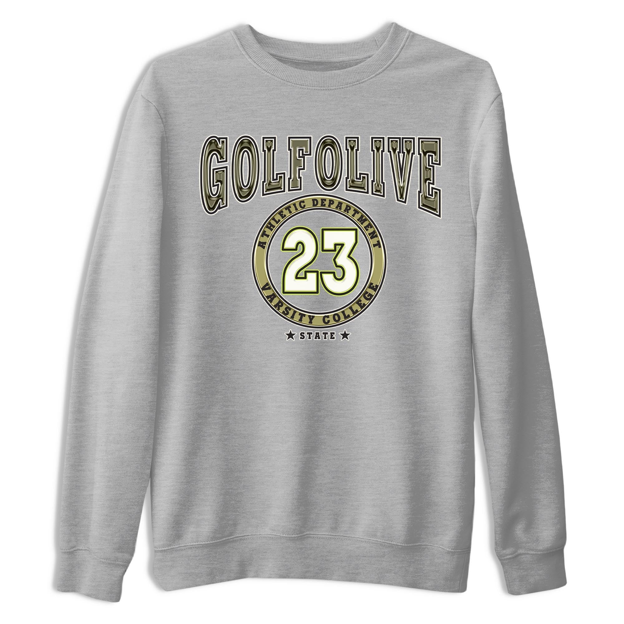 Jordan 1 Low X Travis Scott Golf Olive shirt to match jordans Varsity sneaker release tees Air Jordan 1 Travis Scott Golf Olive Drip Gear Zone Unisex Streetwear Clothing Heather Grey 2 T-Shirt