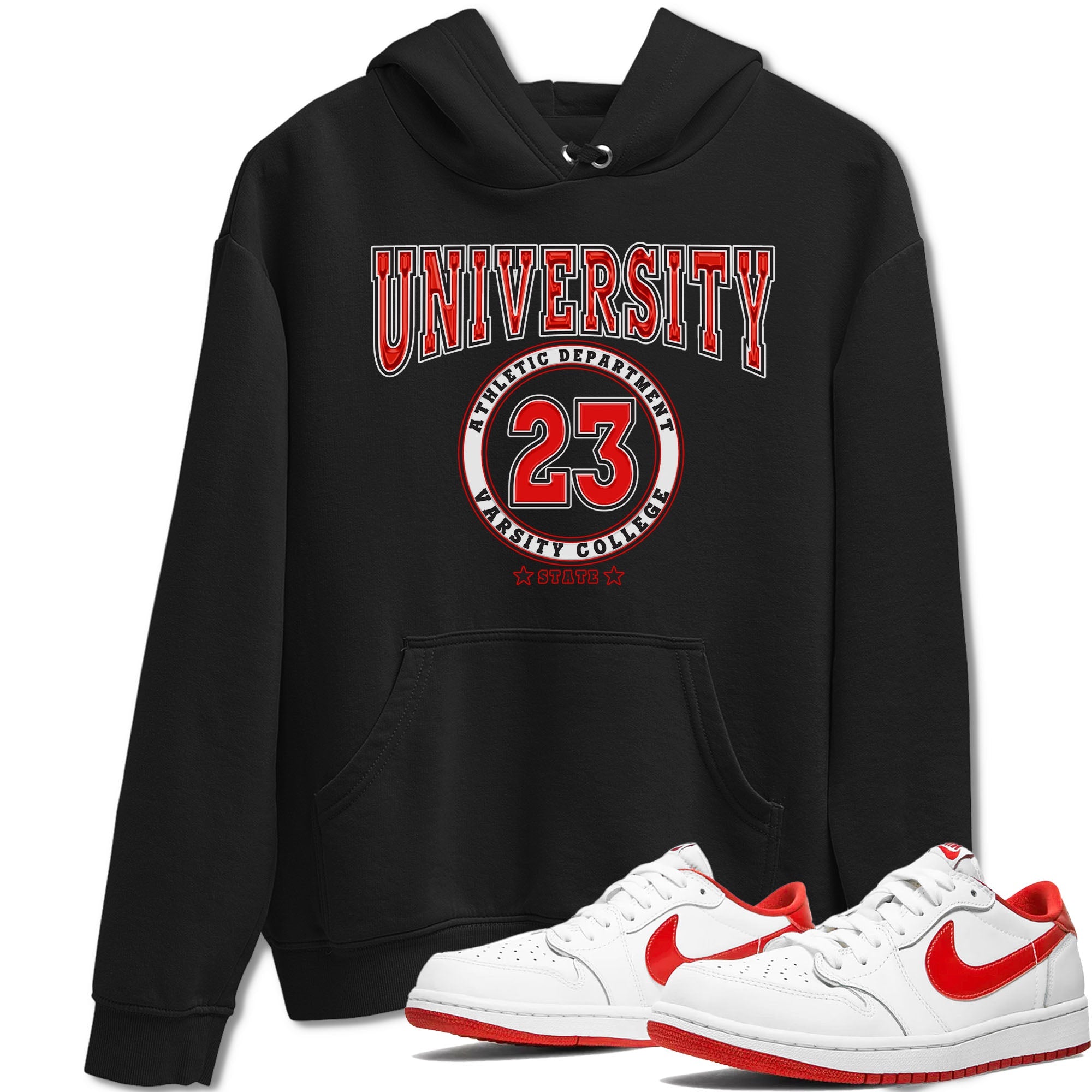 1s Low University Red shirt to match jordans Varsity sneaker tees Air Jordan 1 University Red Drip Gear Zone Sneaker Matching Clothing Brand Unisex Sneaker Tee Black 1 T-Shirt