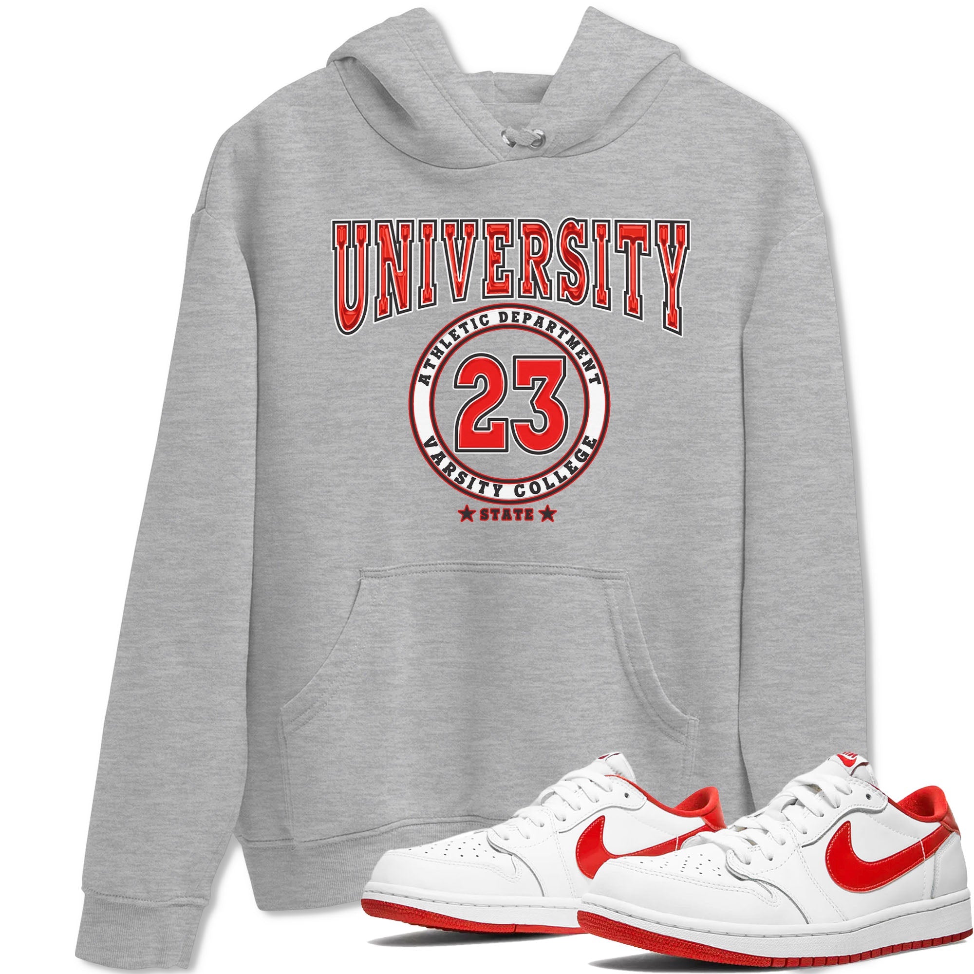 1s Low University Red shirt to match jordans Varsity sneaker tees Air Jordan 1 University Red Drip Gear Zone Sneaker Matching Clothing Brand Unisex Sneaker Tee Heather Grey 1 T-Shirt