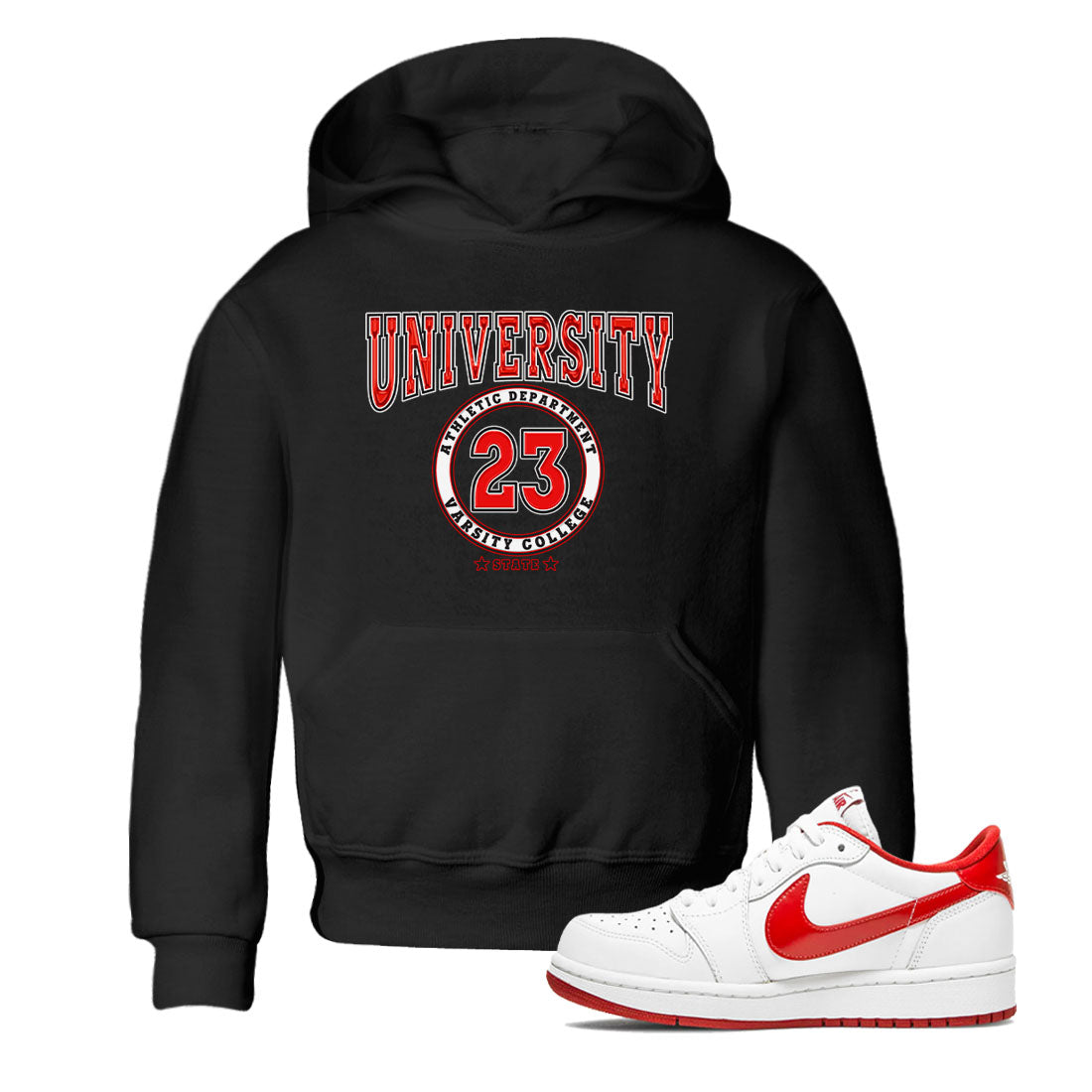1s Low University Red shirt to match jordans Varsity sneaker tees Air Jordan 1 University Red Drip Gear Zone Sneaker Matching Clothing Brand Baby Toddler Black 1 T-Shirt