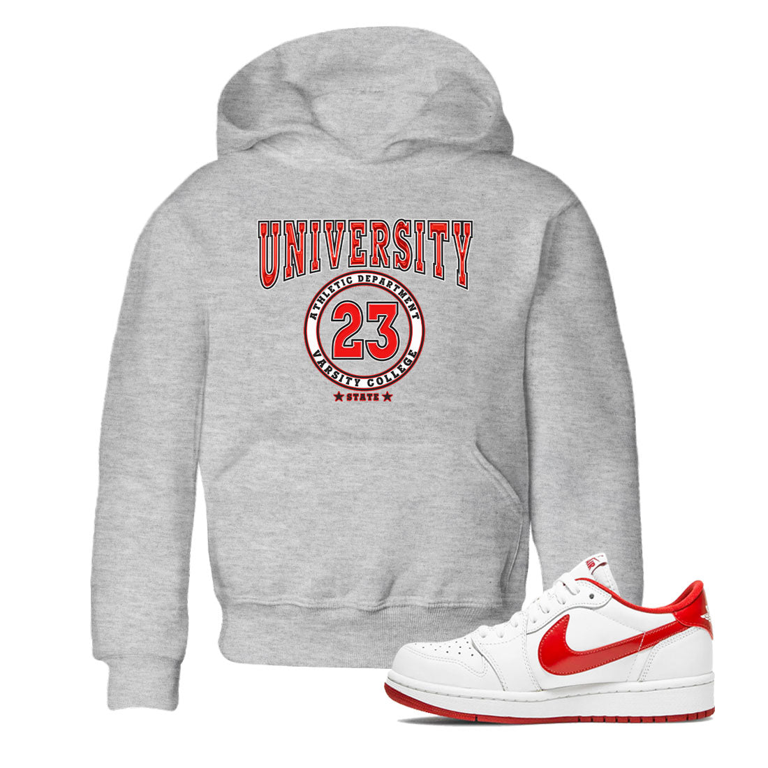 1s Low University Red shirt to match jordans Varsity sneaker tees Air Jordan 1 University Red Drip Gear Zone Sneaker Matching Clothing Brand Baby Toddler Heather Grey 1 T-Shirt