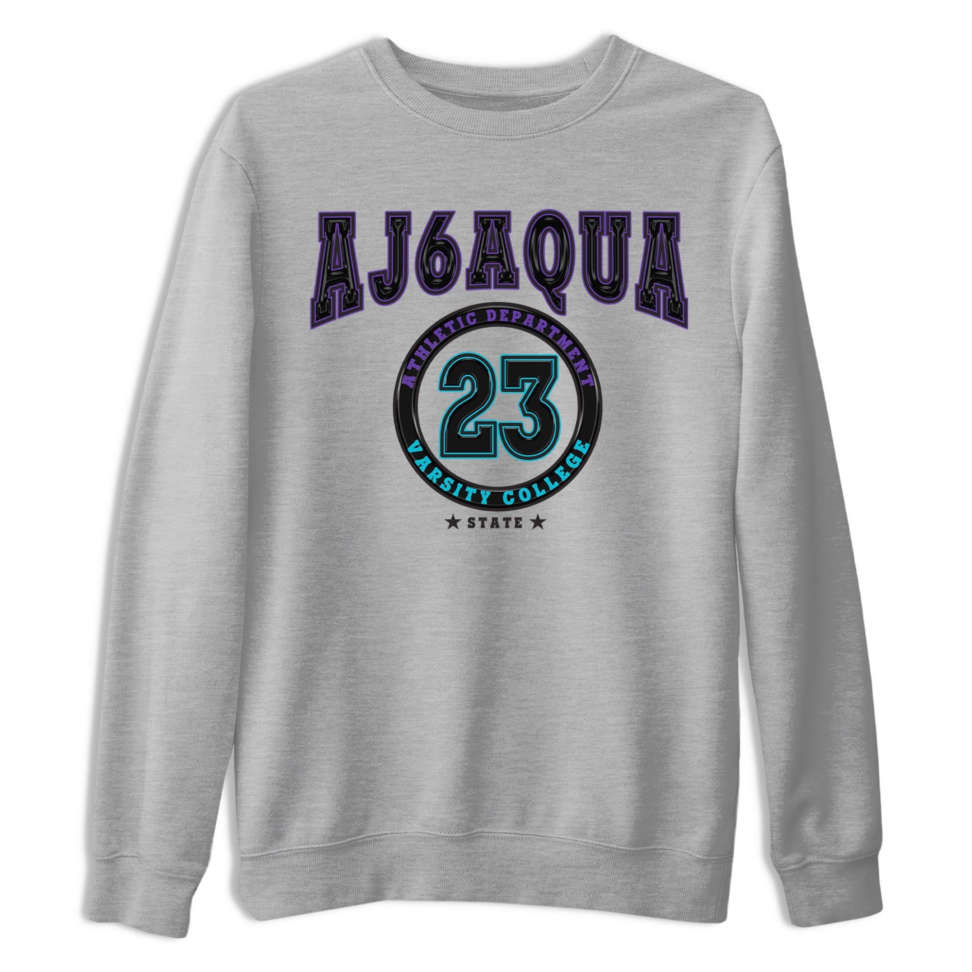 AJ6 Aqua shirt to match jordans Varsity sneaker release tees Air Jordan 6 Aqua Drip Gear Zone Unisex Streetwear Clothing Heather Grey 2 T-Shirt
