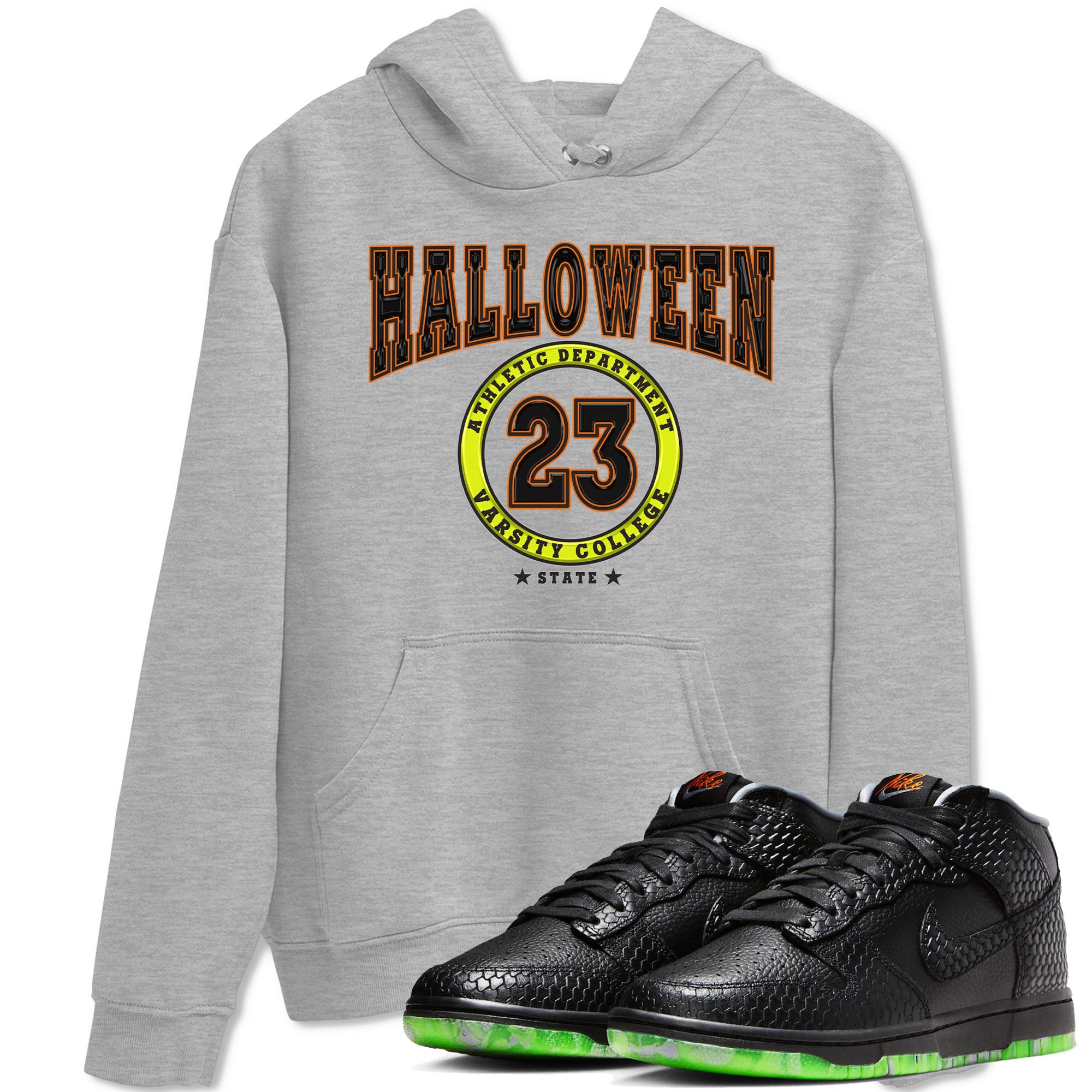 Nike Dunk Halloween shirt to match jordans Varsity sneaker tees Nike Dunk Mid Halloween Drip Gear Zone Sneaker Matching Clothing Brand Unisex Sneaker Tee Heather Grey 1 T-Shirt