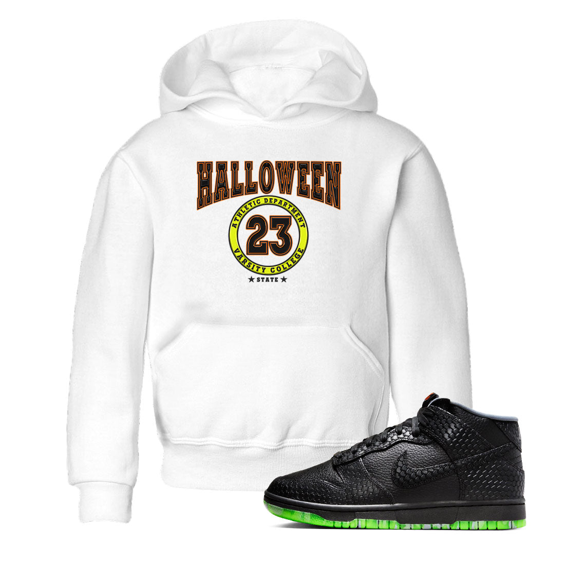 Nike Dunk Halloween shirt to match jordans Varsity sneaker tees Nike Dunk Mid Halloween Drip Gear Zone Sneaker Matching Clothing Brand Baby Toddler White 1 T-Shirt
