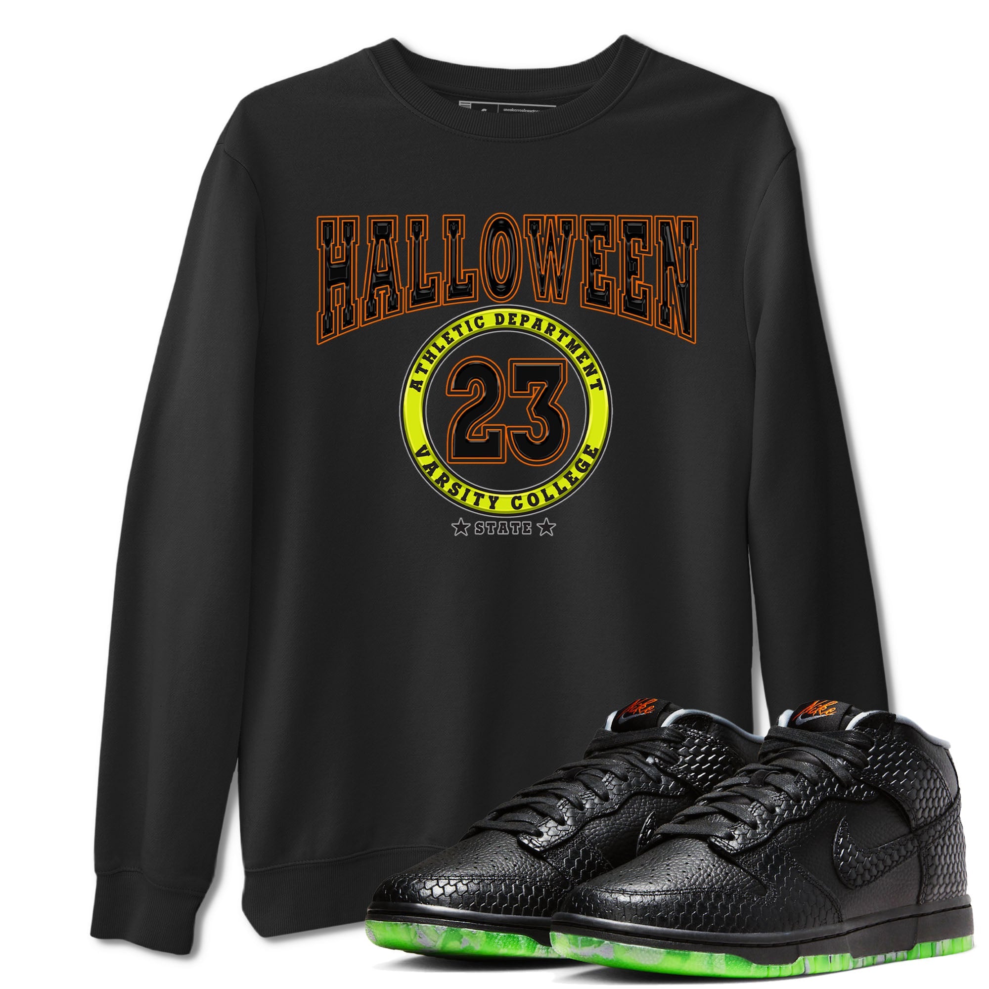 Nike Dunk Halloween shirt to match jordans Varsity sneaker tees Nike Dunk Mid Halloween Drip Gear Zone Sneaker Matching Clothing Brand Unisex Sneaker Tee Black 1 T-Shirt