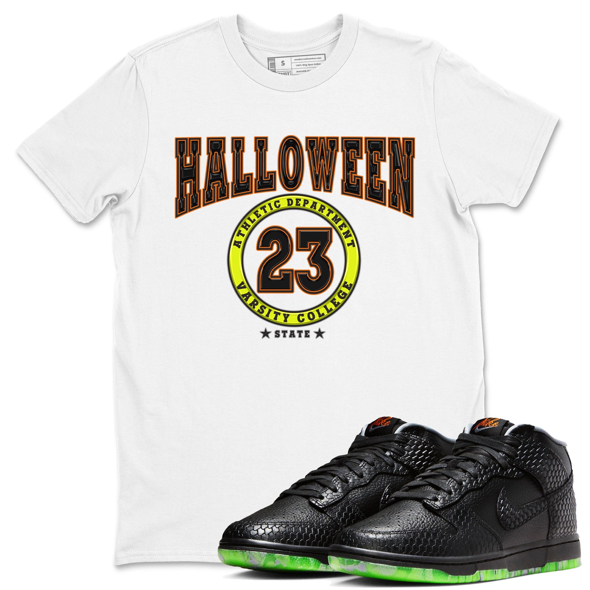 Nike Dunk Halloween shirt to match jordans Varsity sneaker tees Nike Dunk Mid Halloween Drip Gear Zone Sneaker Matching Clothing Brand Unisex Sneaker Tee White 1 T-Shirt