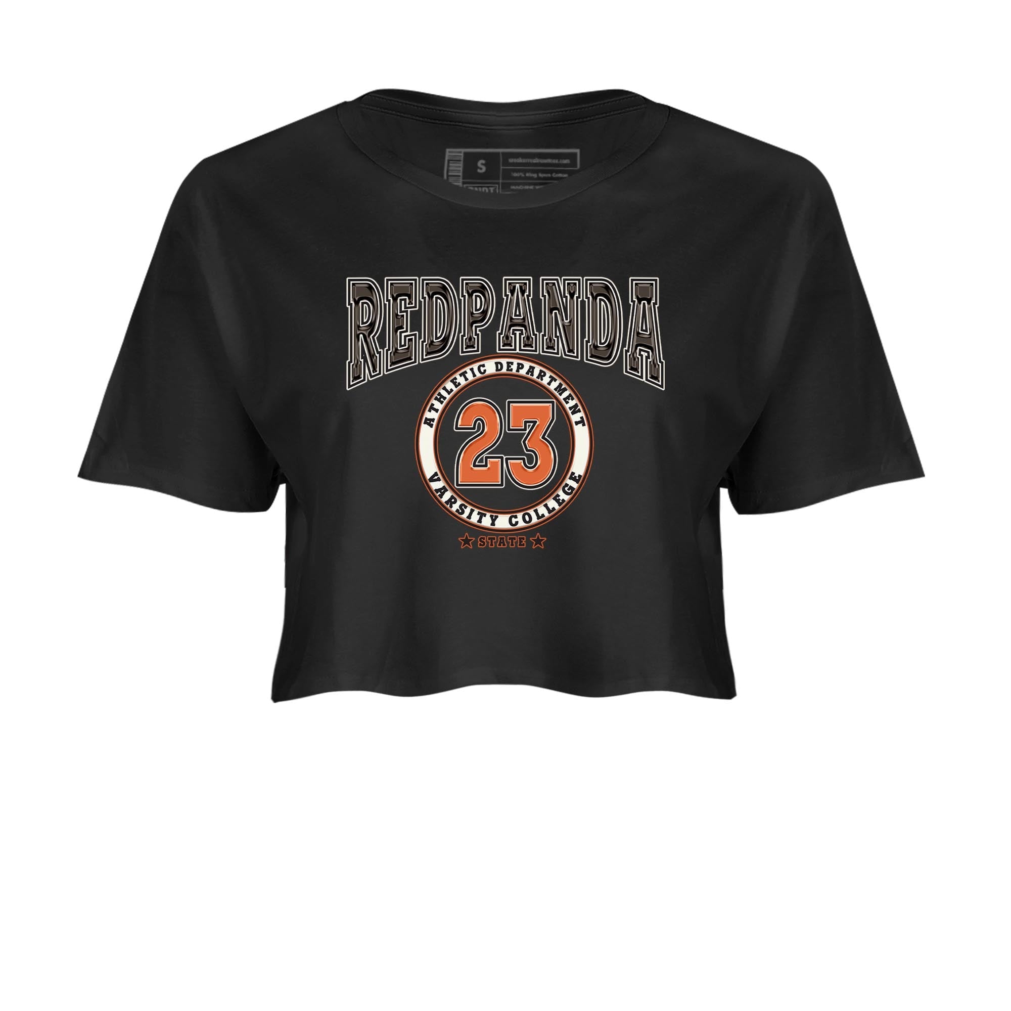 Nike Low Dunk Red Panda shirt to match jordans Varsity sneaker tees Nike Dunk Red Panda Drip Gear Zone Black 2 Crop T-Shirt