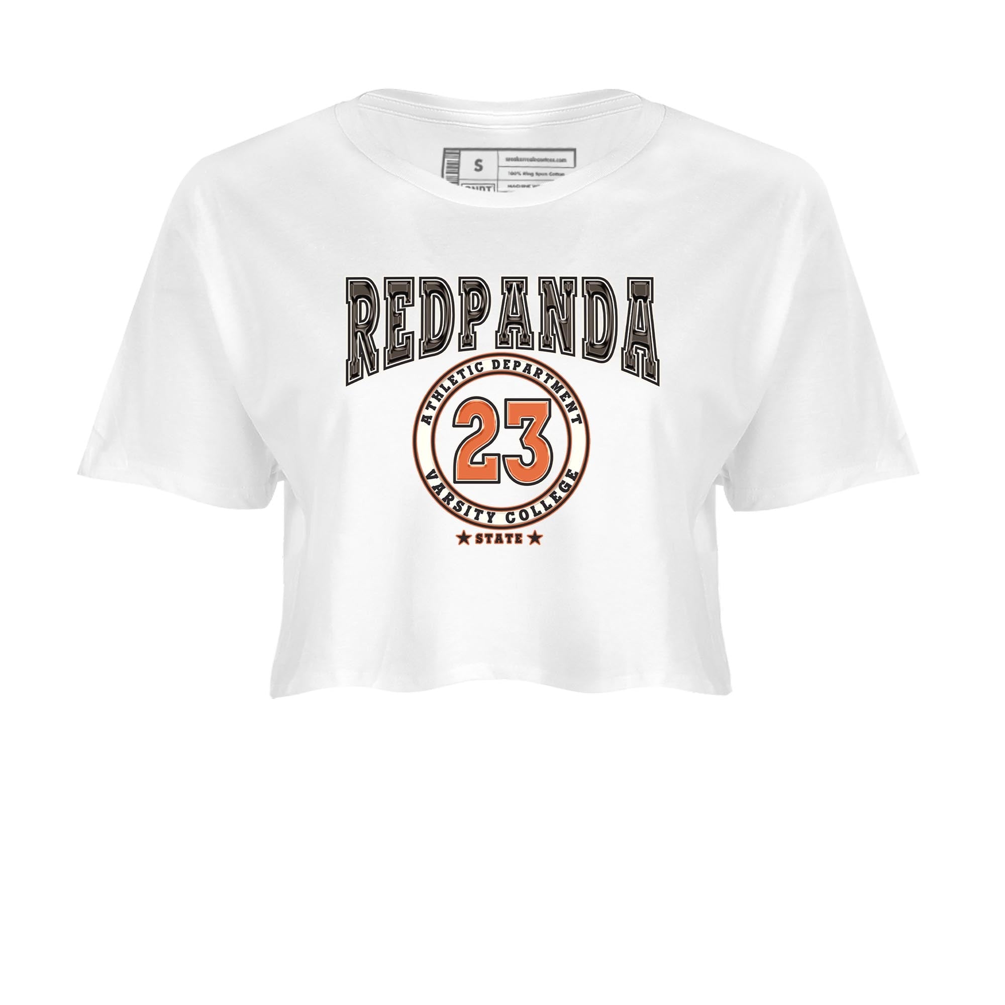Nike Low Dunk Red Panda shirt to match jordans Varsity sneaker tees Nike Dunk Red Panda Drip Gear Zone White 2 Crop T-Shirt