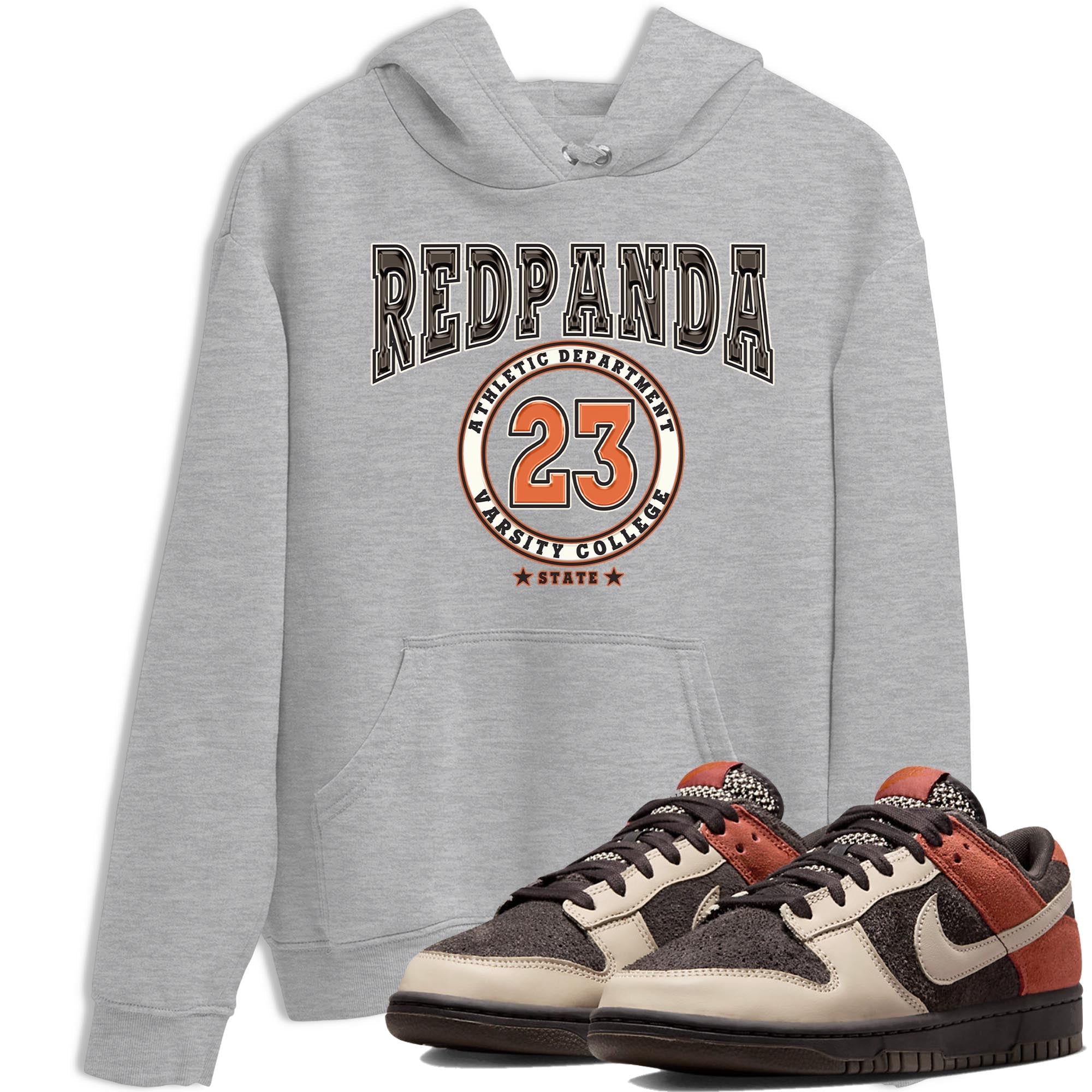 Nike Low Dunk Red Panda shirt to match jordans Varsity sneaker tees Nike Dunk Red Panda Drip Gear Zone Unisex Streetwear Clothing Heather Grey 1 T-Shirt
