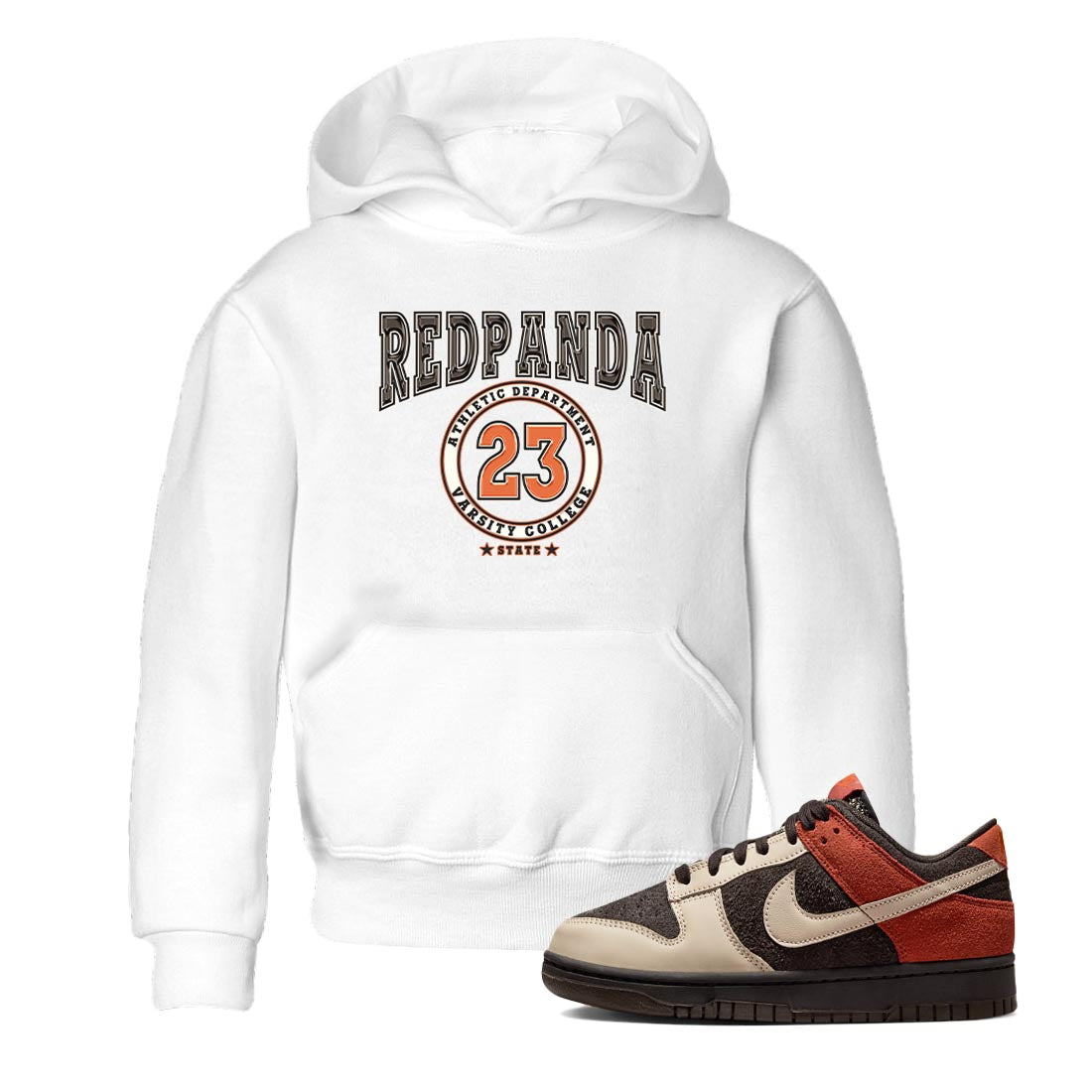 Nike Low Dunk Red Panda shirt to match jordans Varsity sneaker tees Nike Dunk Red Panda Drip Gear Zone Baby Toddler White 1 T-Shirt