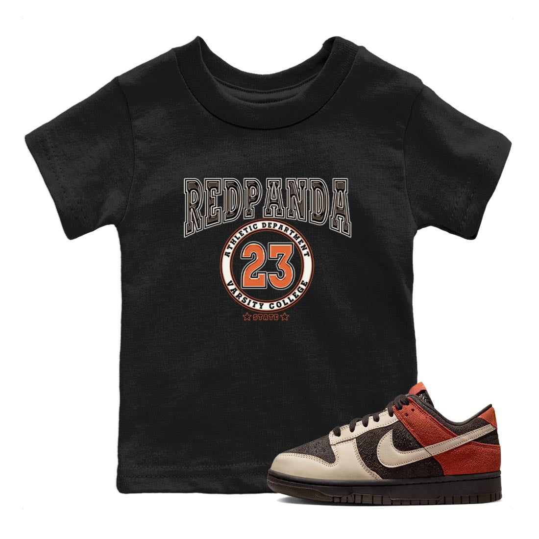Nike Low Dunk Red Panda shirt to match jordans Varsity sneaker tees Nike Dunk Red Panda Drip Gear Zone Baby Toddler Black 1 T-Shirt