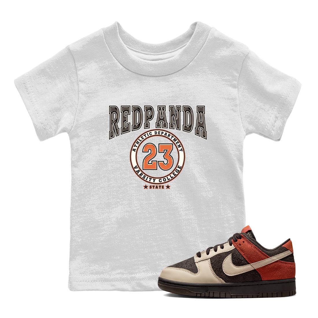 Nike Low Dunk Red Panda shirt to match jordans Varsity sneaker tees Nike Dunk Red Panda Drip Gear Zone Baby Toddler White 1 T-Shirt