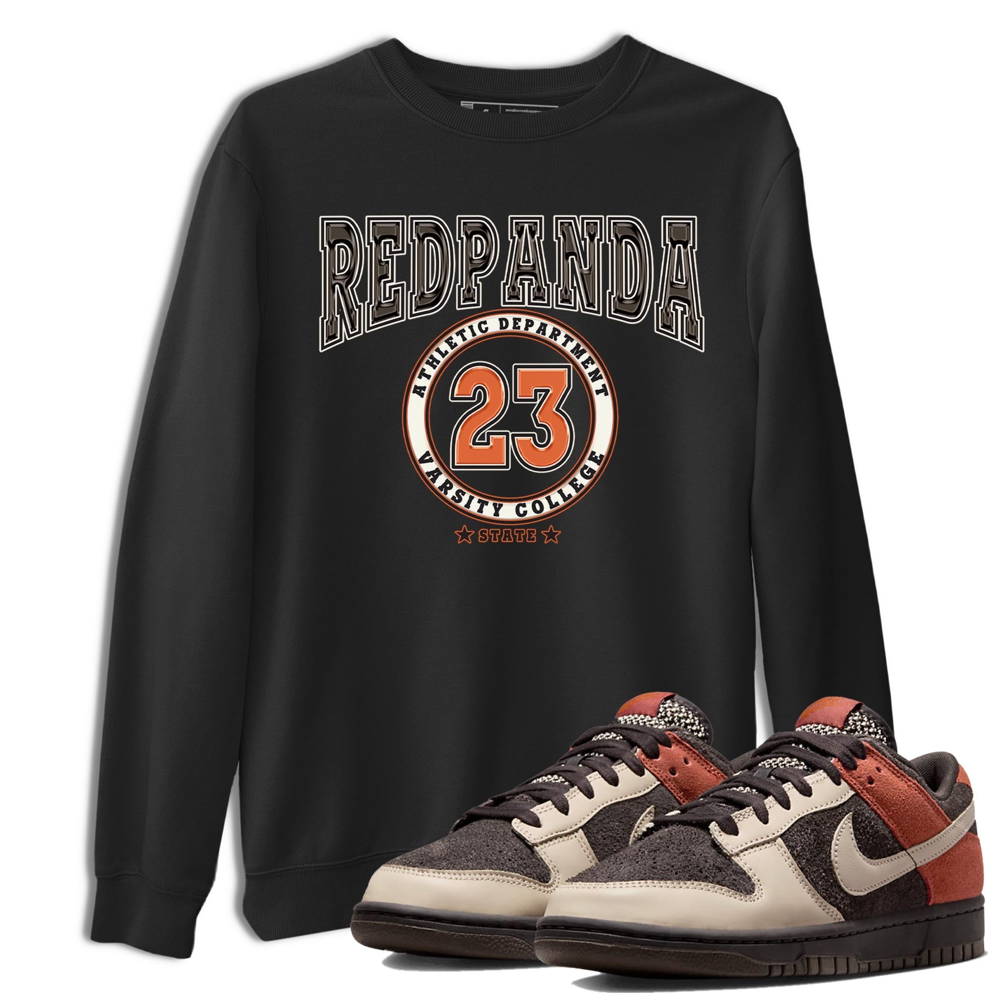Nike Low Dunk Red Panda shirt to match jordans Varsity sneaker tees Nike Dunk Red Panda Drip Gear Zone Unisex Streetwear Clothing Black 1 T-Shirt