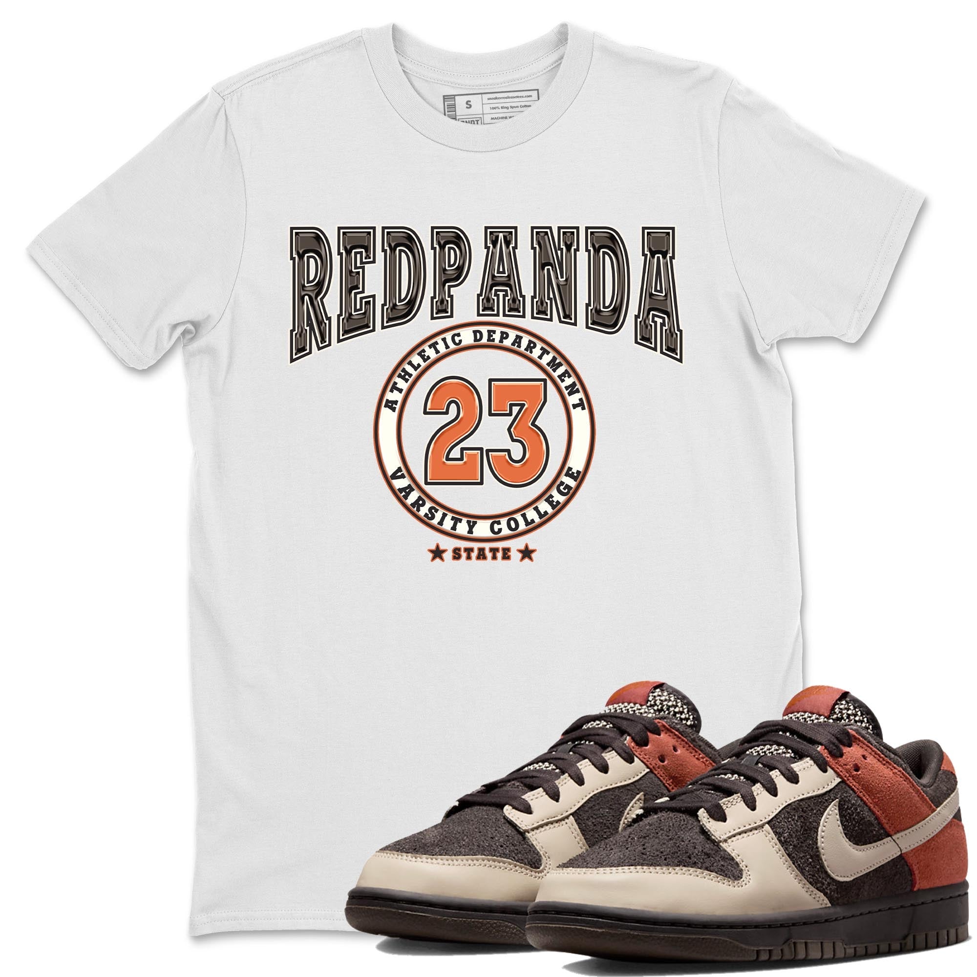 Nike Low Dunk Red Panda shirt to match jordans Varsity sneaker tees Nike Dunk Red Panda Drip Gear Zone Unisex Streetwear Clothing White 1 T-Shirt