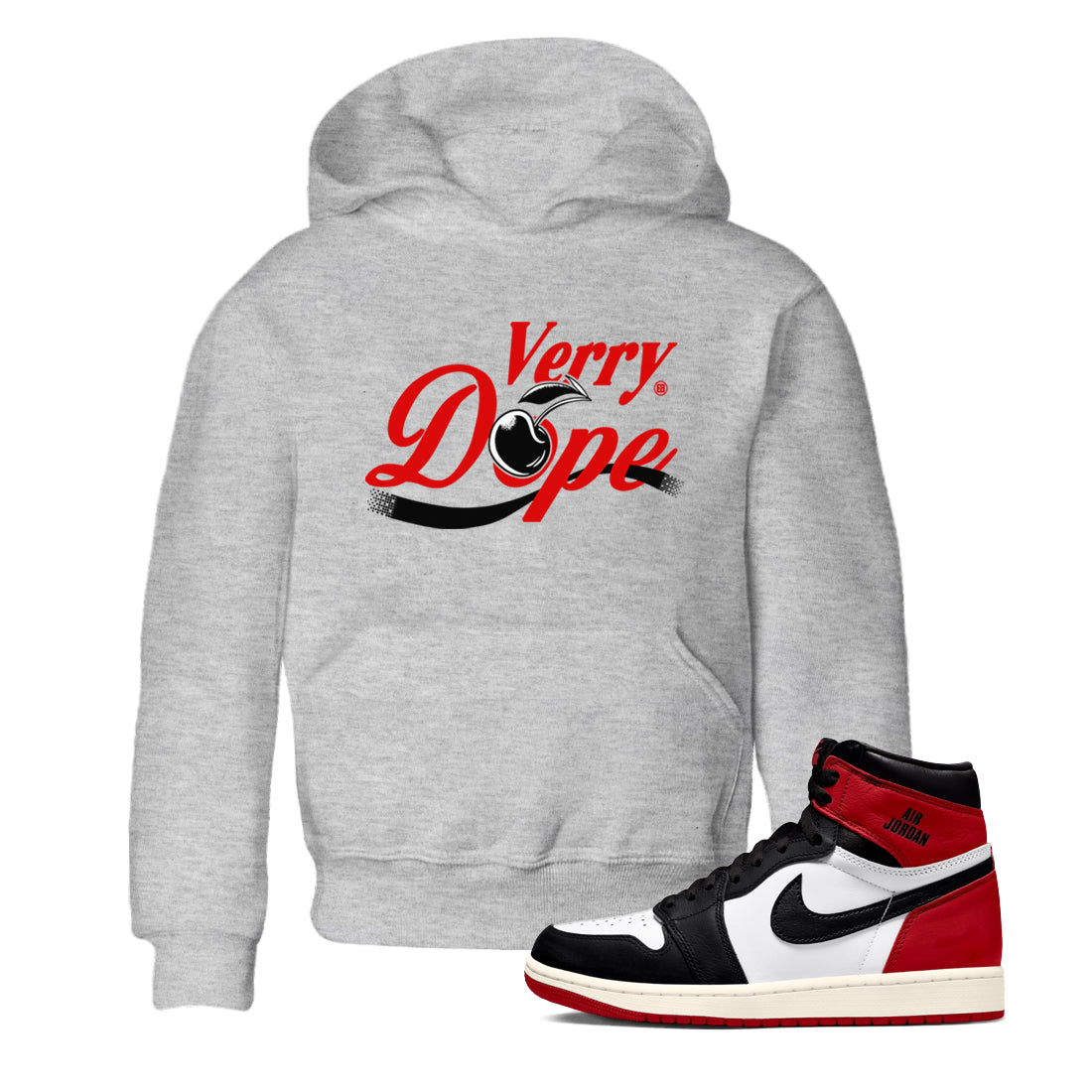 1s Black Toe Reimagined shirts to match jordans Verry Dope sneaker match tees Air Jordan 1 Retro High Black Toe Reimagined match shoes to clothes Drip Gear Zone Youth Baby Heather Grey 1 tee