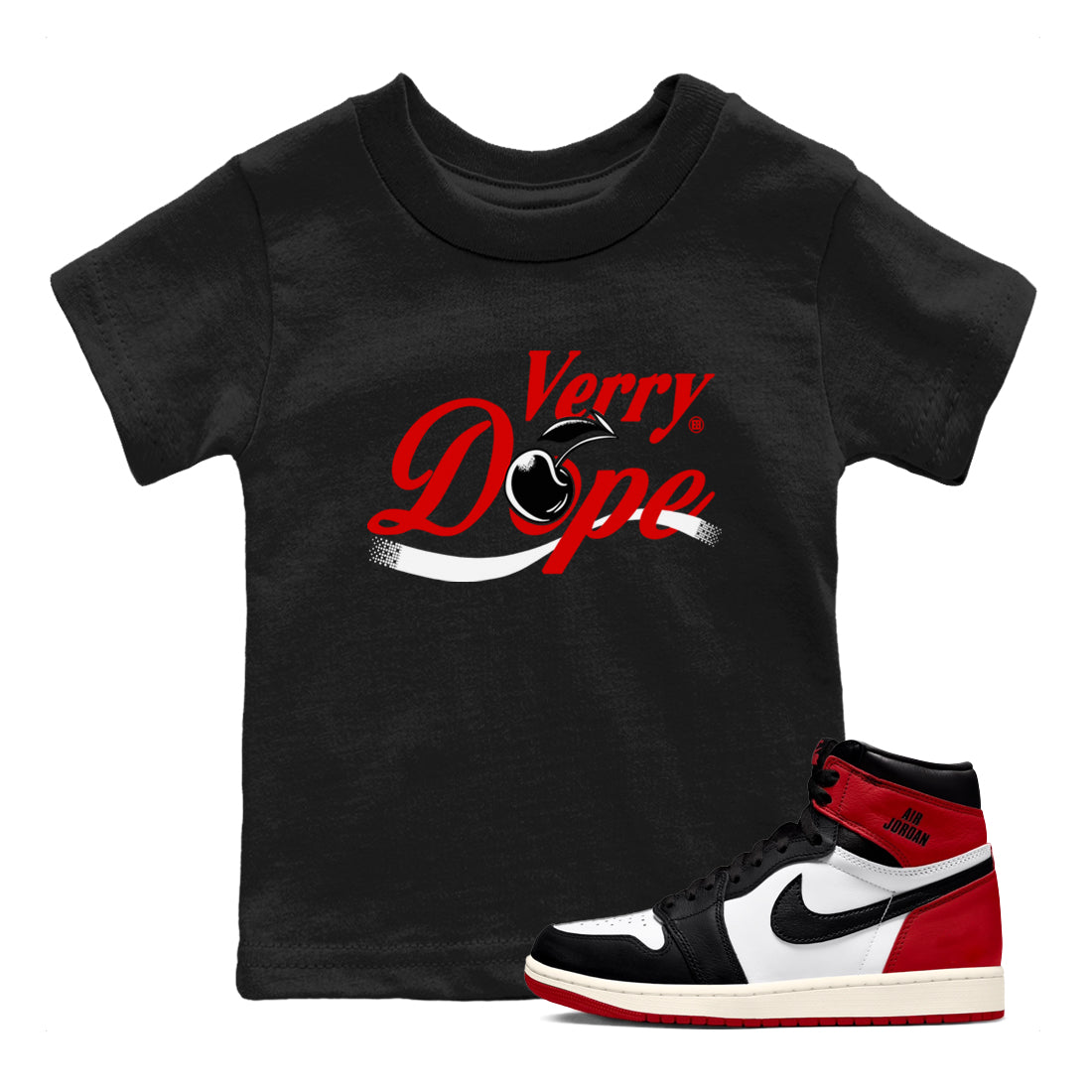 1s Black Toe Reimagined shirts to match jordans Verry Dope sneaker match tees Air Jordan 1 Retro High Black Toe Reimagined match shoes to clothes Drip Gear Zone Youth Baby Black 1 tee