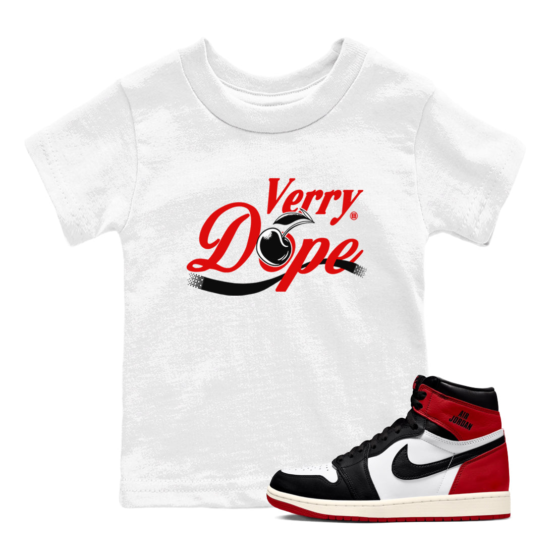 1s Black Toe Reimagined shirts to match jordans Verry Dope sneaker match tees Air Jordan 1 Retro High Black Toe Reimagined match shoes to clothes Drip Gear Zone Youth Baby White 1 tee