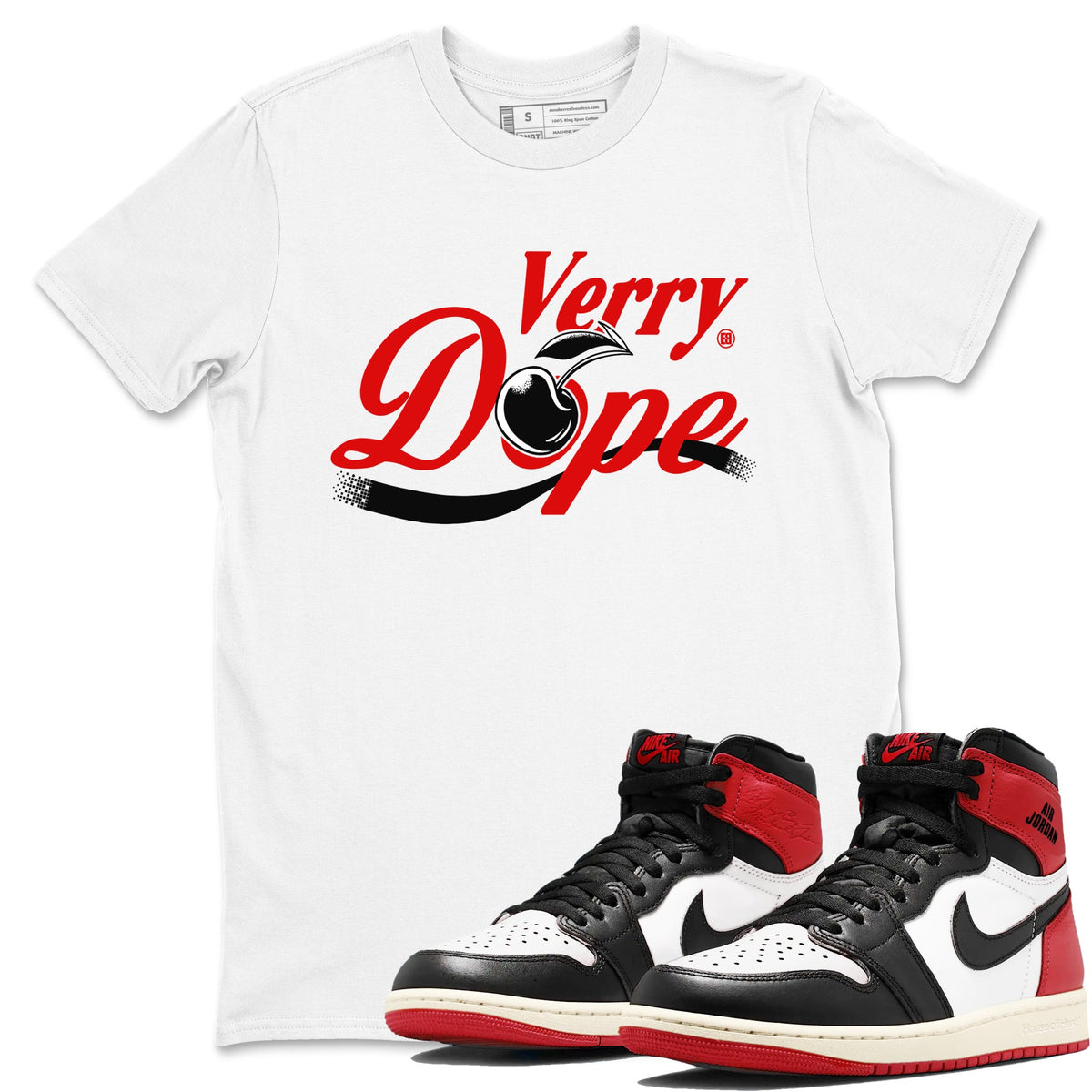 1s Black Toe Reimagined shirts to match jordans Verry Dope sneaker match tees Air Jordan 1 Retro High Black Toe Reimagined match shoes to clothes Drip Gear Zone unisex cotton White 1 shirts