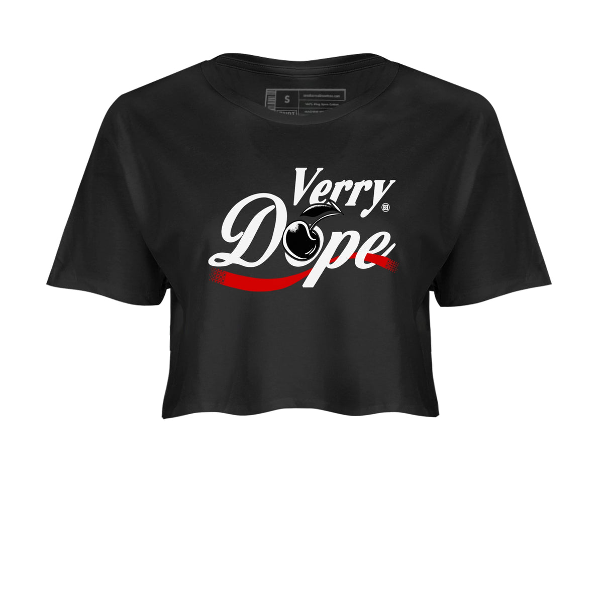 11s Cherry shirts to match jordans Verry Dope sneaker match tees Air Jordan 11 Retro Cherry match shoes to clothes Drip Gear Zone unisex cotton Black 2 crop tee