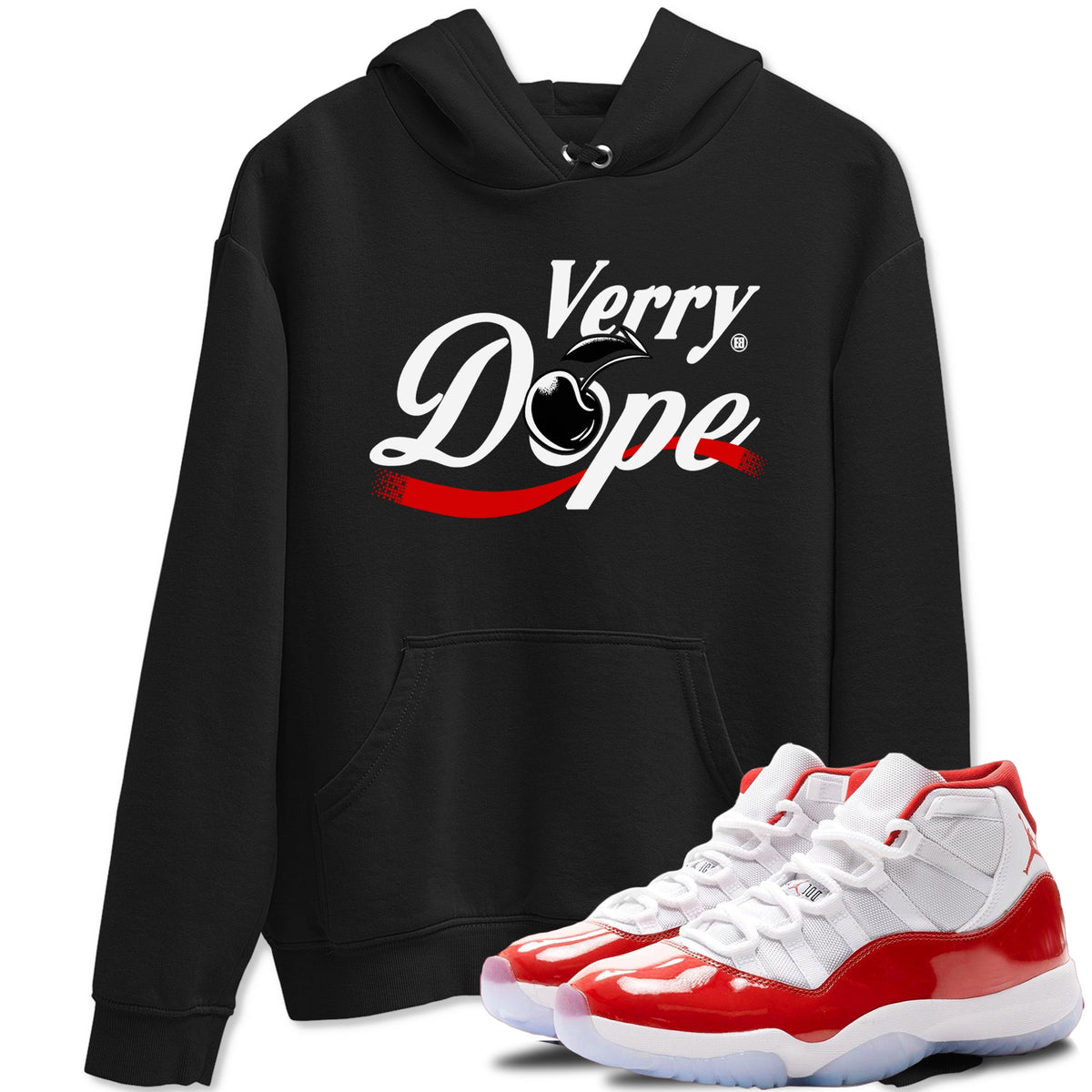 11s Cherry shirts to match jordans Verry Dope sneaker match tees Air Jordan 11 Retro Cherry match shoes to clothes Drip Gear Zone unisex cotton Black 1 shirts