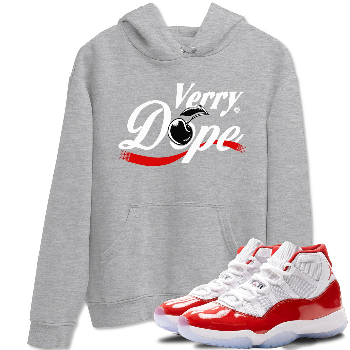11s Cherry shirts to match jordans Verry Dope sneaker match tees Air Jordan 11 Retro Cherry match shoes to clothes Drip Gear Zone unisex cotton Heather Grey 1 shirts