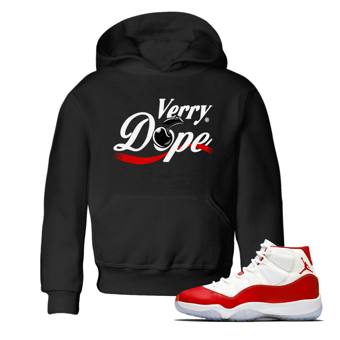11s Cherry shirts to match jordans Verry Dope sneaker match tees Air Jordan 11 Retro Cherry match shoes to clothes Drip Gear Zone Youth Baby Black 1 tee