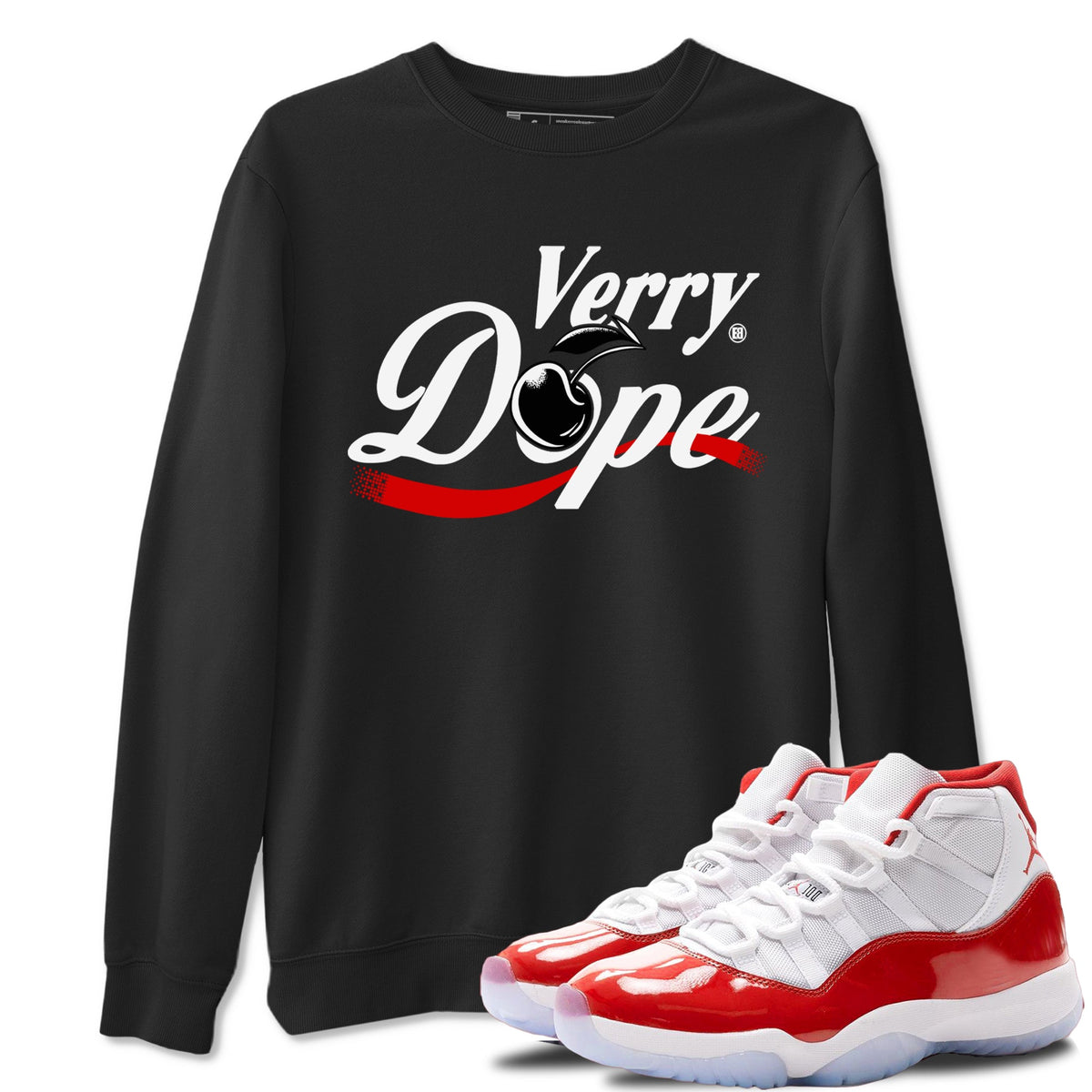 11s Cherry shirts to match jordans Verry Dope sneaker match tees Air Jordan 11 Retro Cherry match shoes to clothes Drip Gear Zone unisex cotton Black 1 shirts