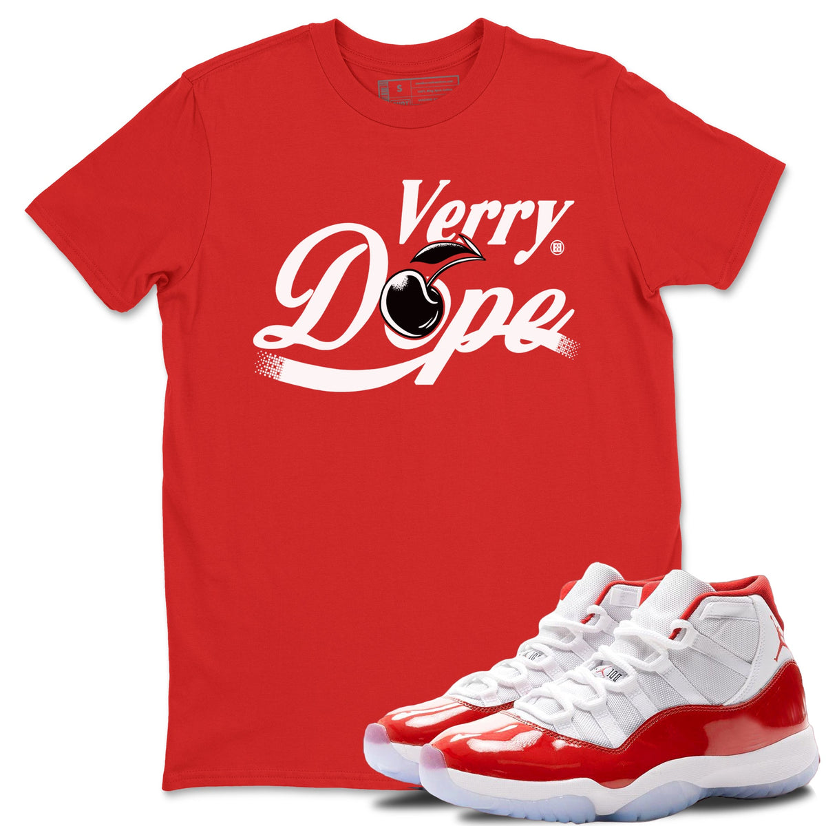 11s Cherry shirts to match jordans Verry Dope sneaker match tees Air Jordan 11 Retro Cherry match shoes to clothes Drip Gear Zone unisex cotton Red 1 shirts